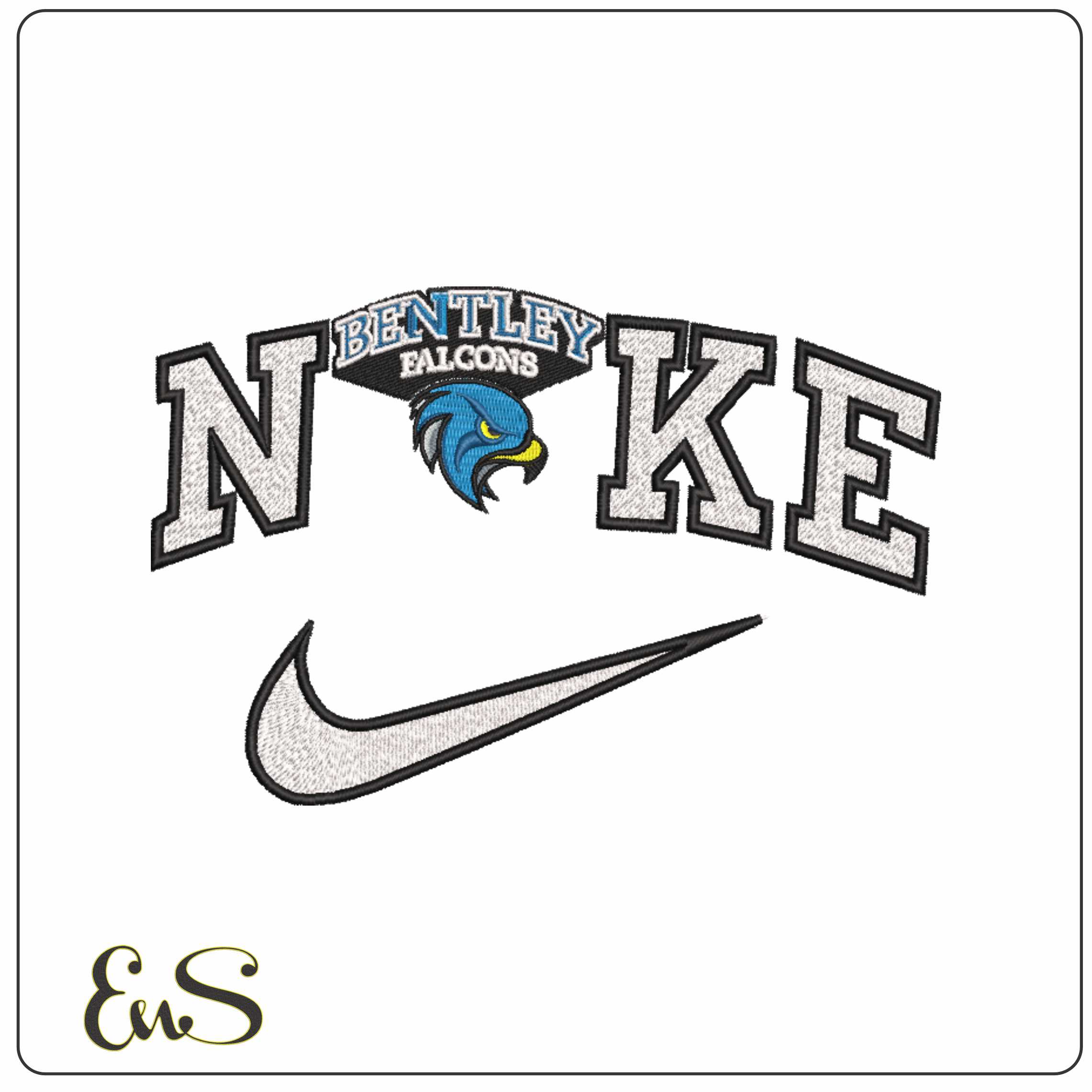 Nike Bentley Falcons Alternate Bentley University   - Elegant embroidery design file-instant download