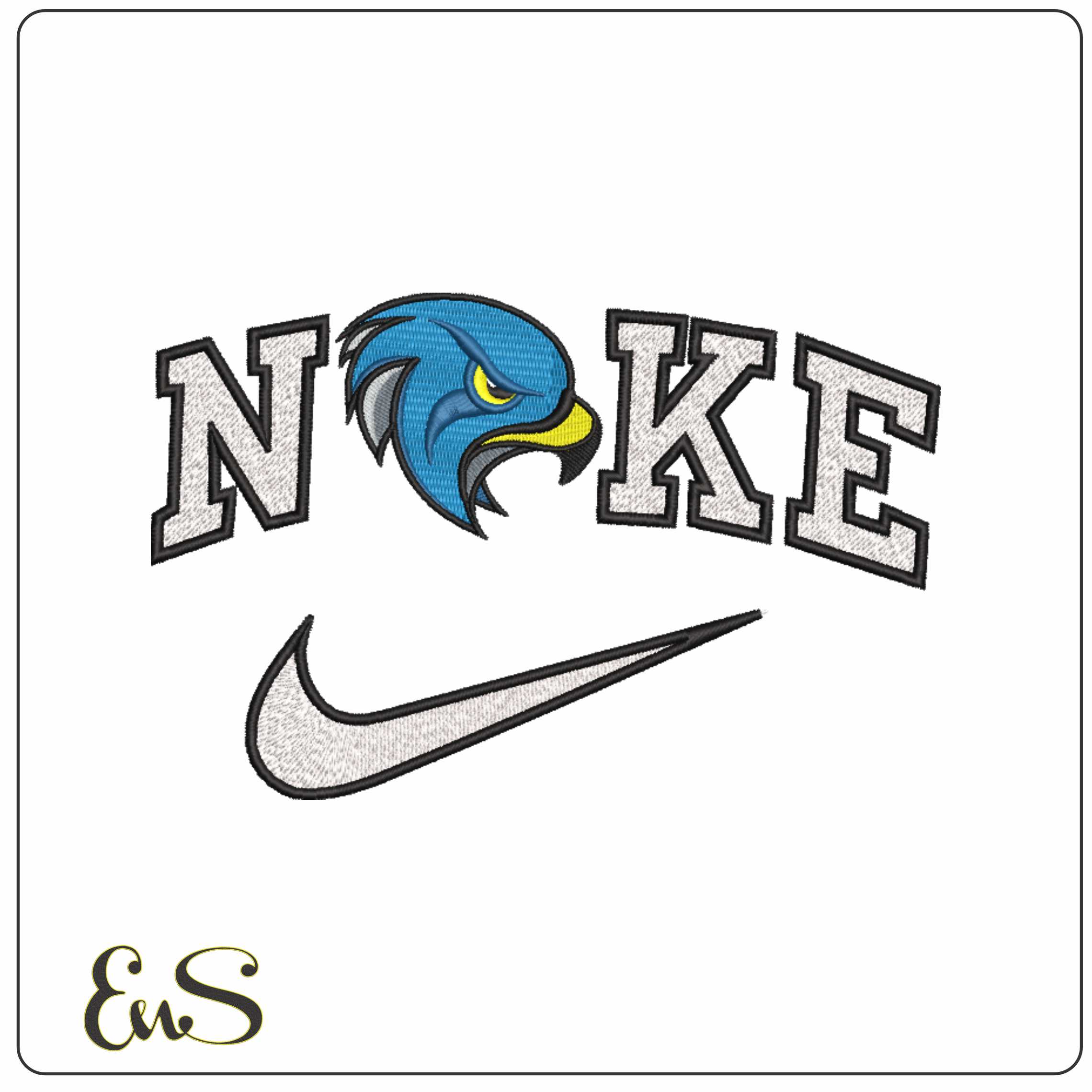 Nike Bentley Falcons Head Alternate Bentley University   - Elegant embroidery design file-instant download