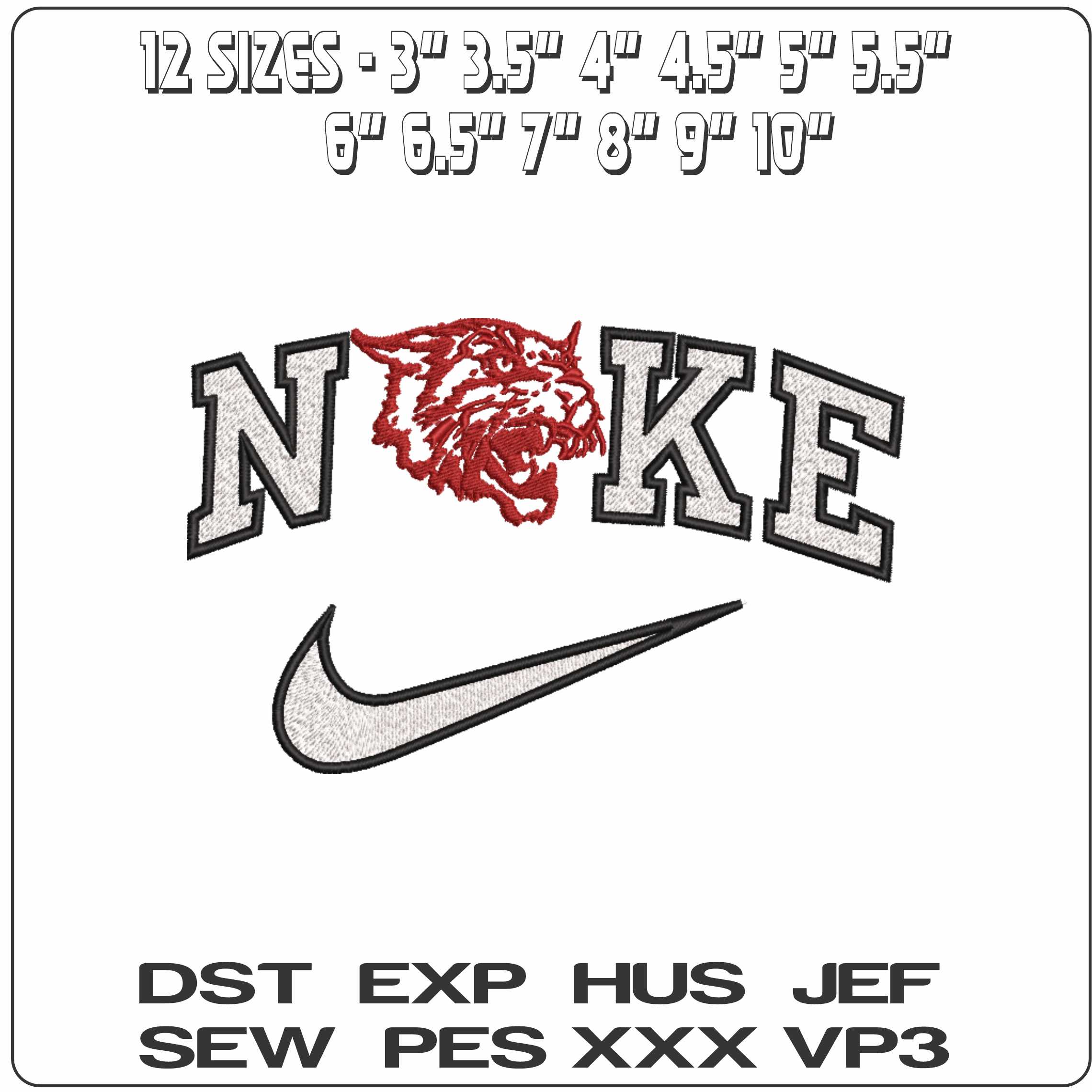 Nike Bethune Cookman Wildcats 2000 to 2015  University   - Elegant embroidery design file-instant download — view 2