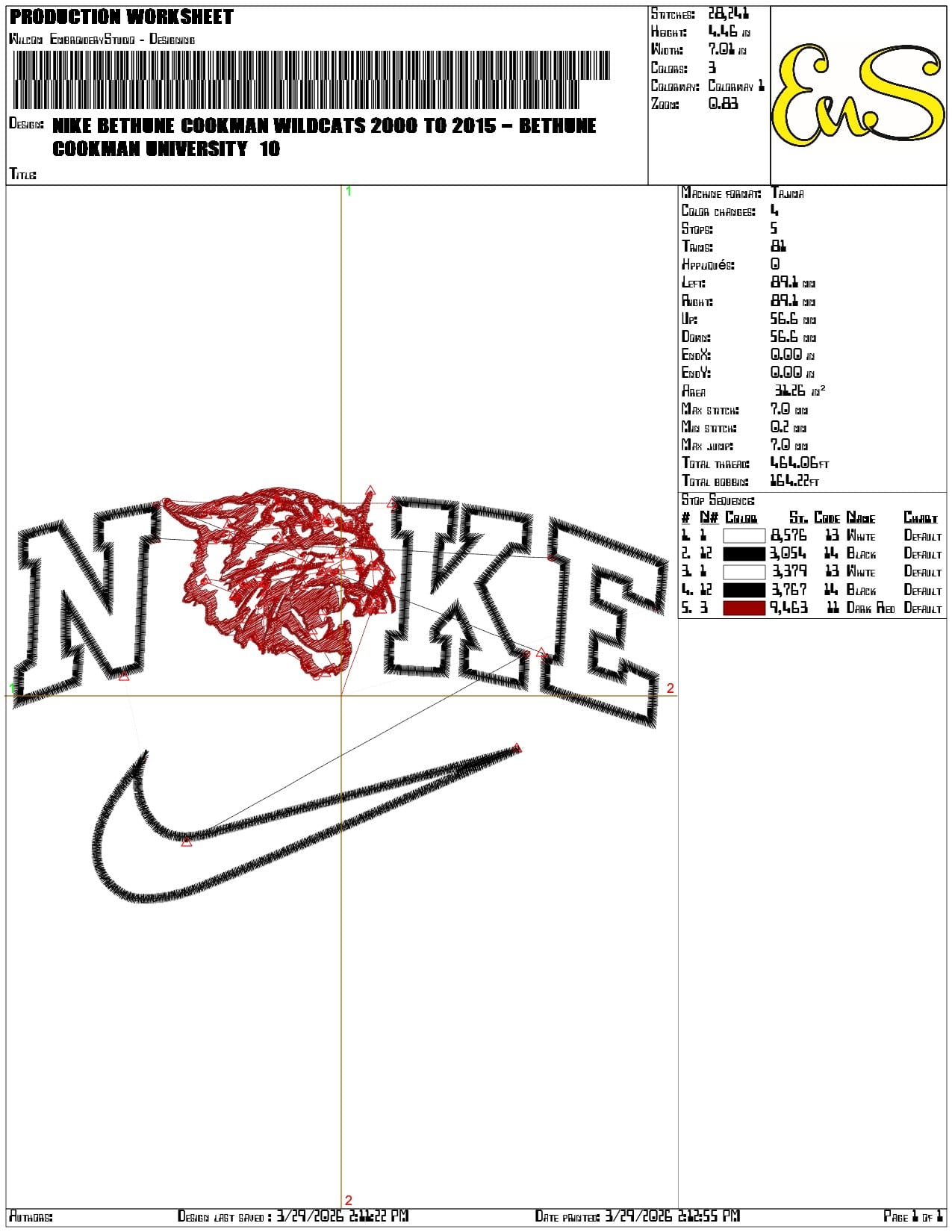 Nike Bethune Cookman Wildcats 2000 to 2015  University   - Elegant embroidery design file-instant download — view 3
