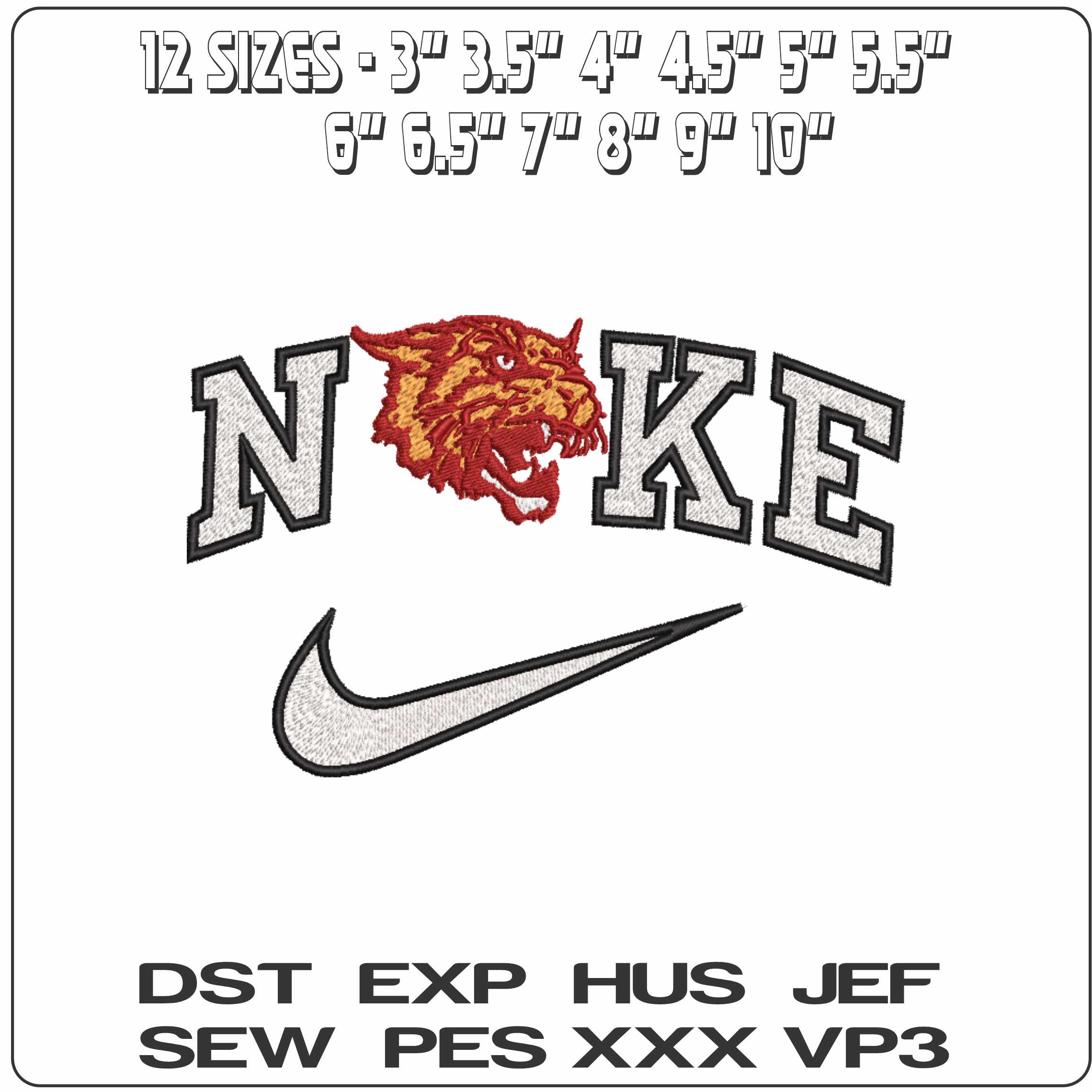 Nike Bethune Cookman Wildcats Alternative University   - Elegant embroidery design file-instant download — view 2