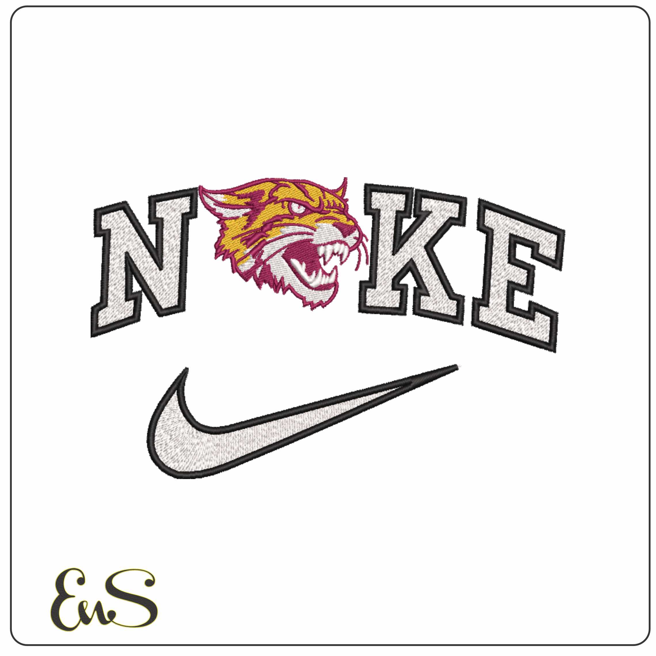 Nike Bethune Cookman Wildcats Secondary University   - Elegant embroidery design file-instant download