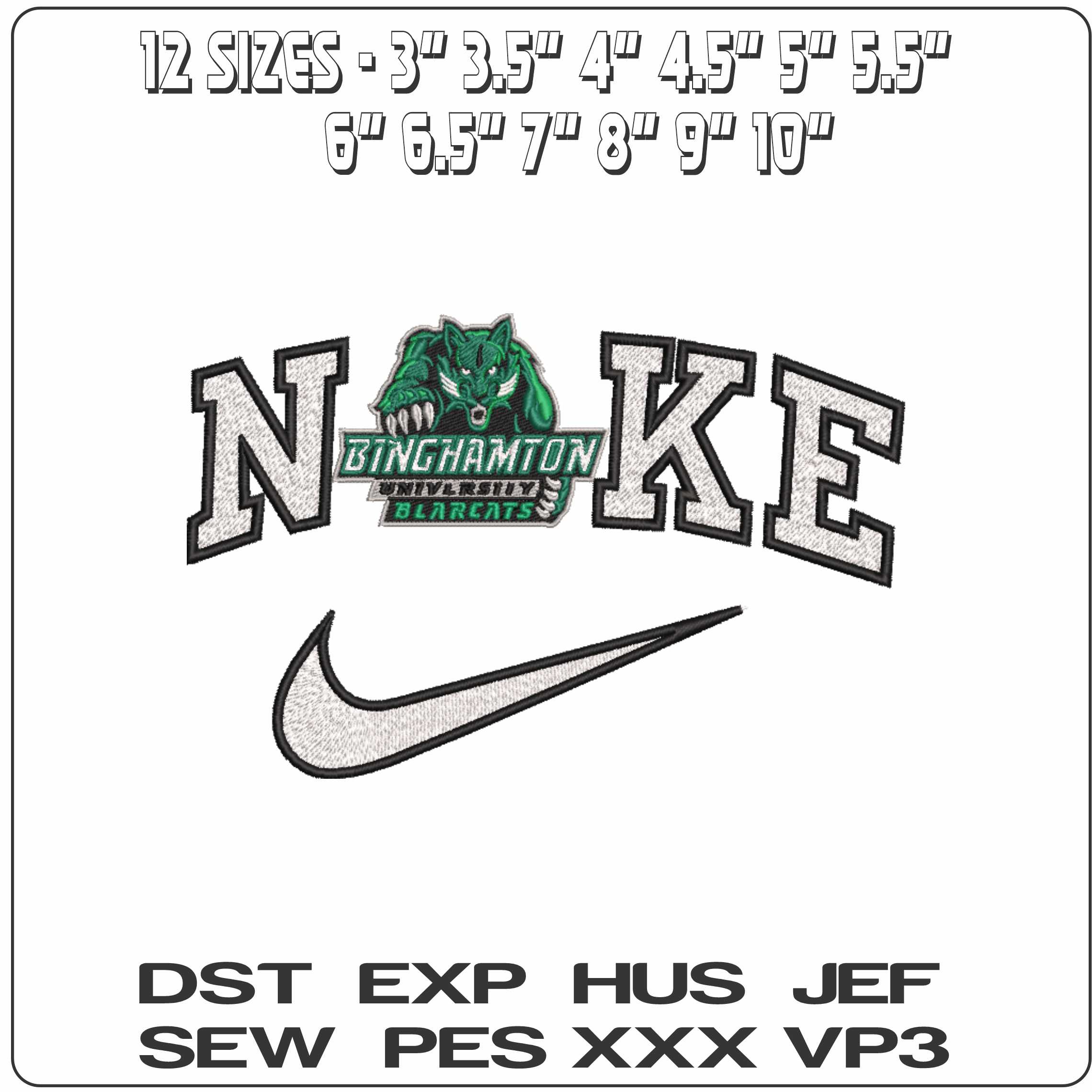 Nike Binghamton Bearcats 2014 on Binghamton University   - Elegant embroidery design file-instant download — view 2