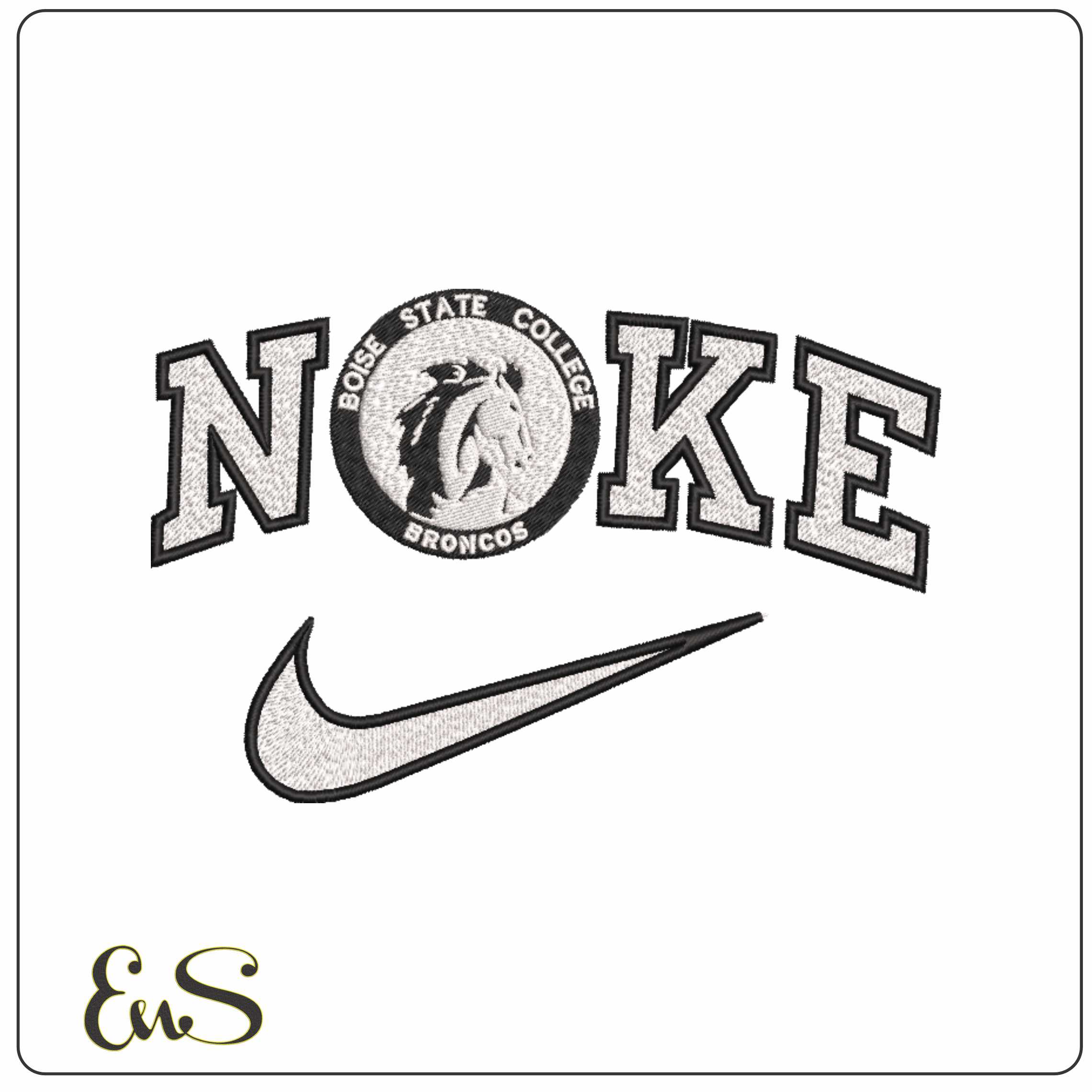Nike Boise State Broncos 1957 to 1969  University   - Elegant embroidery design file-instant download