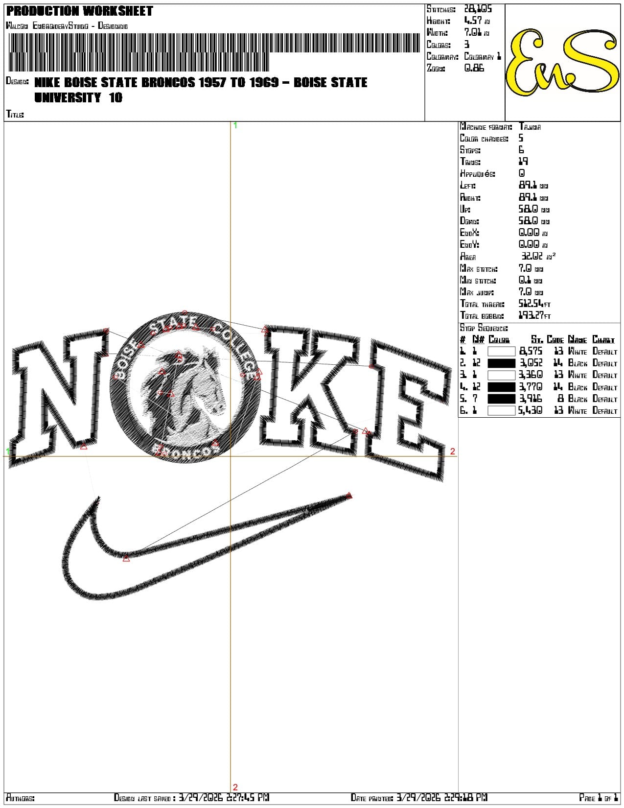 Nike Boise State Broncos 1957 to 1969  University   - Elegant embroidery design file-instant download — view 3