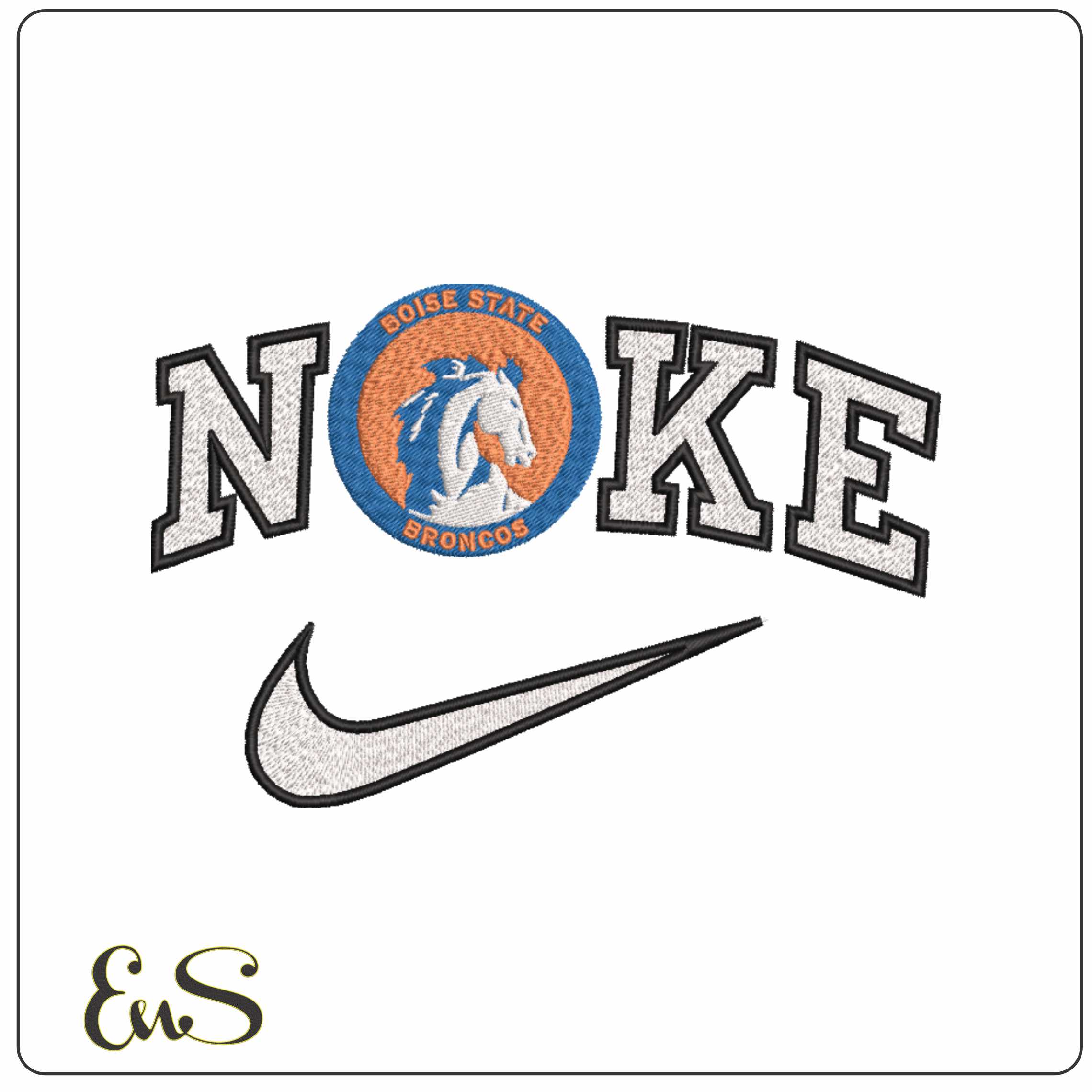 Nike Boise State Broncos 1969 to 1974  University   - Elegant embroidery design file-instant download