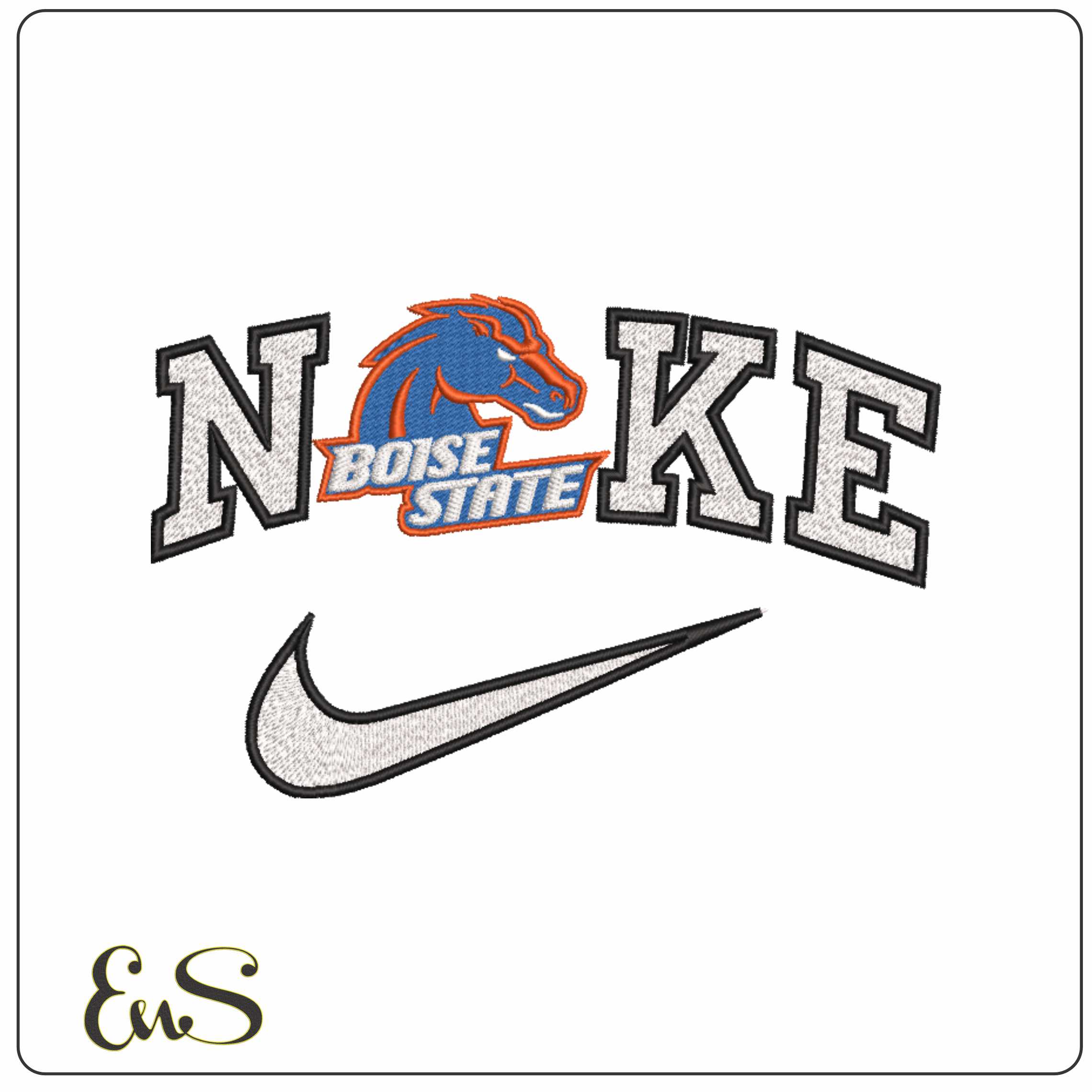 Nike Boise State Broncos 2002 2013  University   - Elegant embroidery design file-instant download