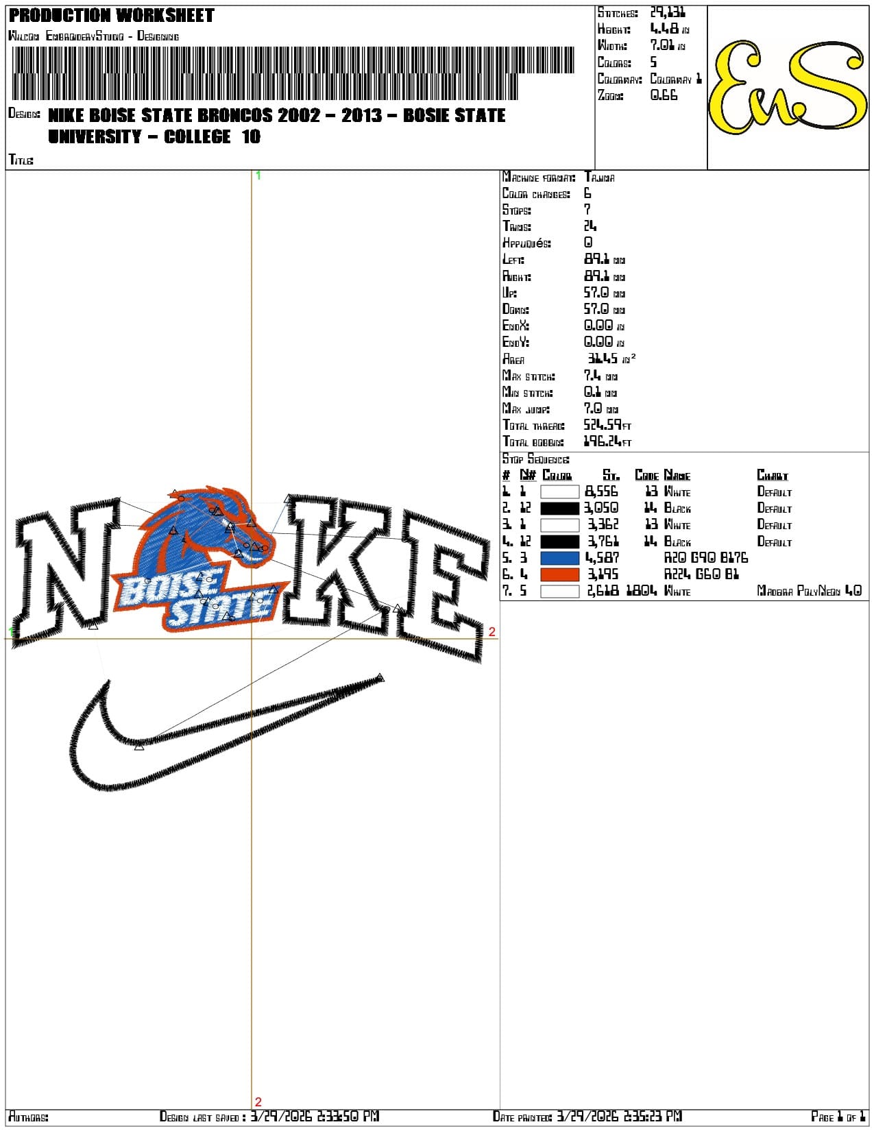 Nike Boise State Broncos 2002 2013  University   - Elegant embroidery design file-instant download — view 3