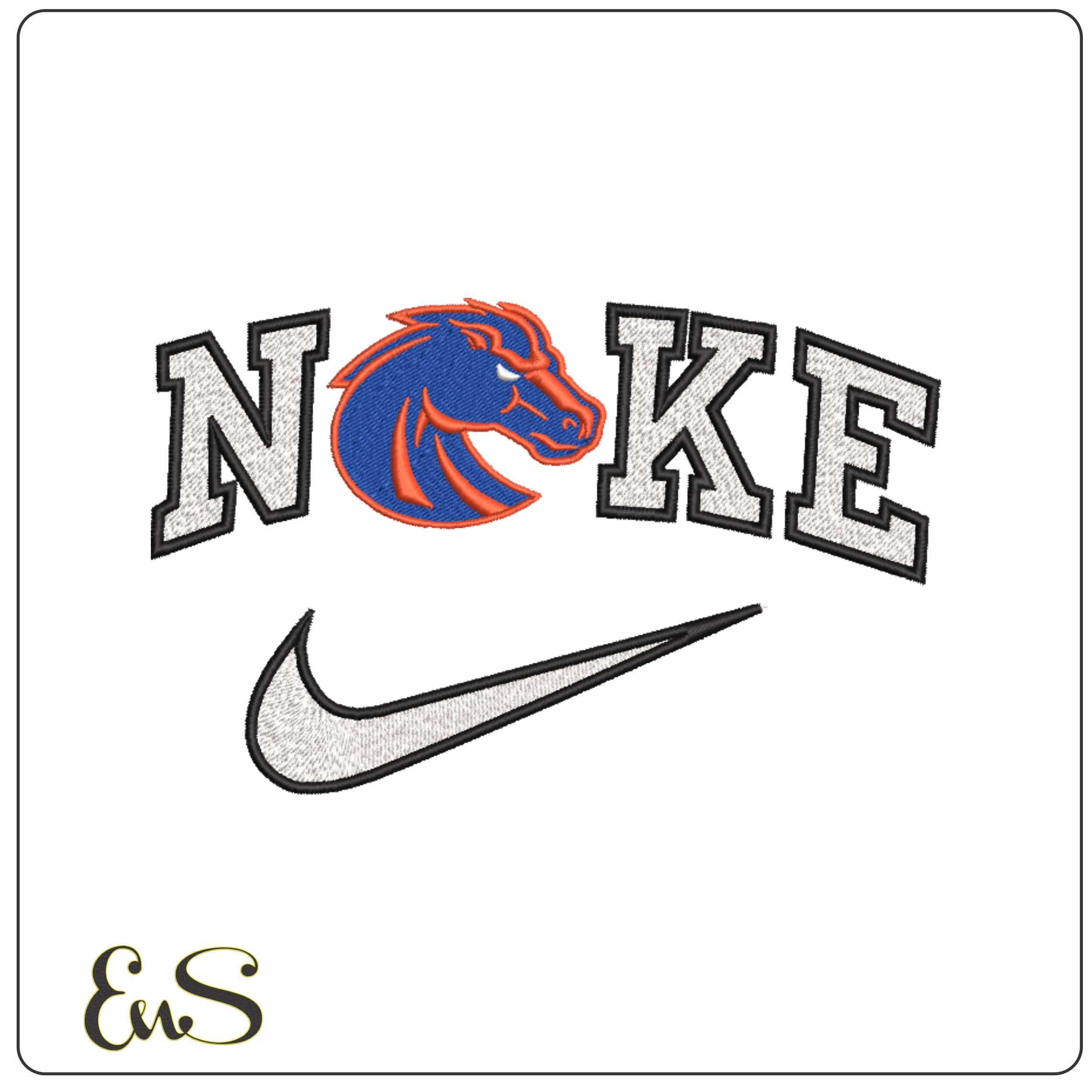 Nike Boise State Broncos 2013 University   - Elegant embroidery design file-instant download
