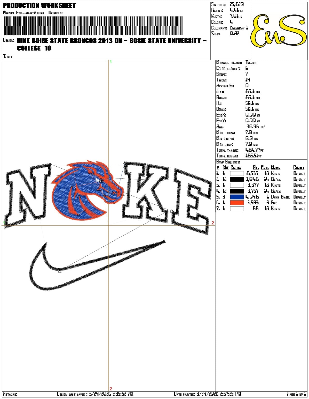 Nike Boise State Broncos 2013 University   - Elegant embroidery design file-instant download — view 3