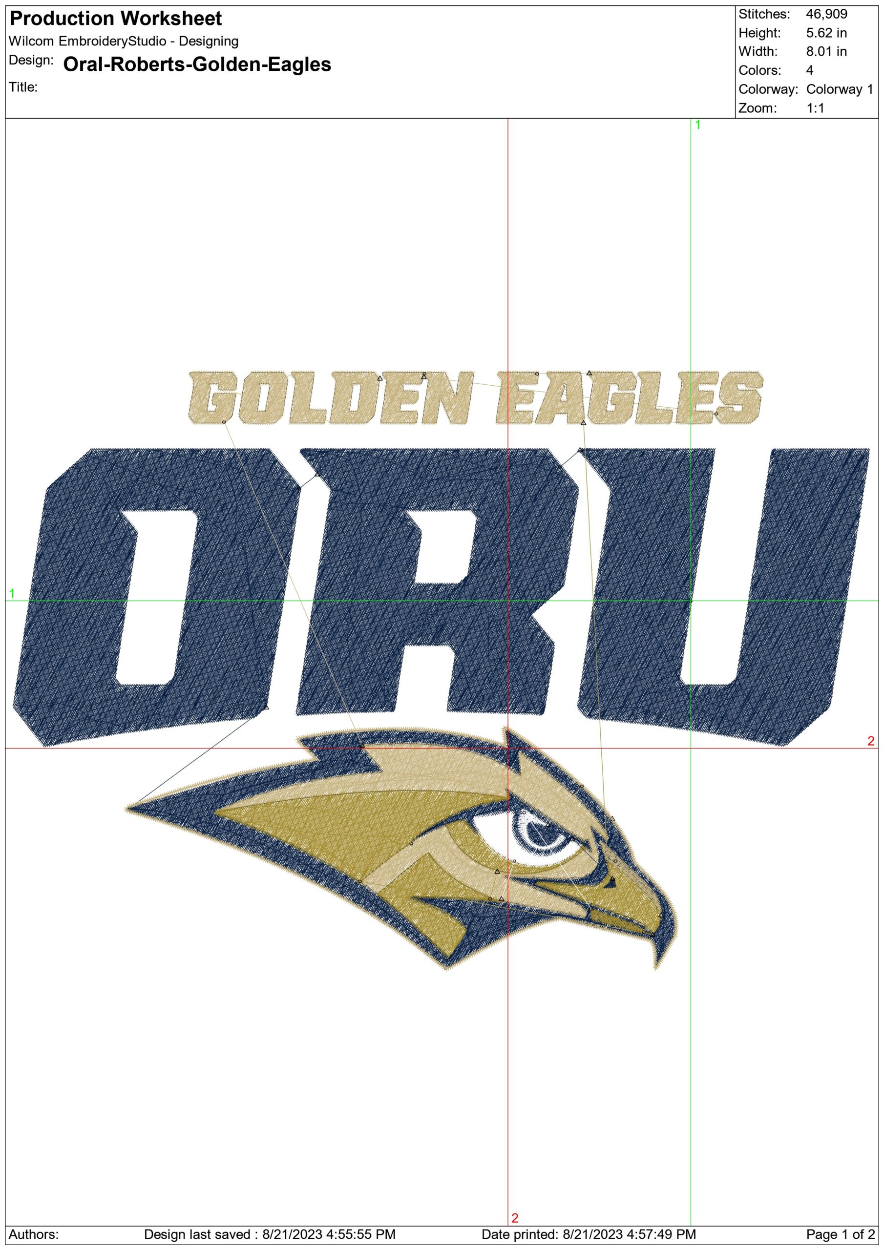 Oral Roberts Golden Eagles embroidery design -Oral Roberts Golden Eagles University, men's basketball embroidery machine pattern embroidery file - instant download — view 2