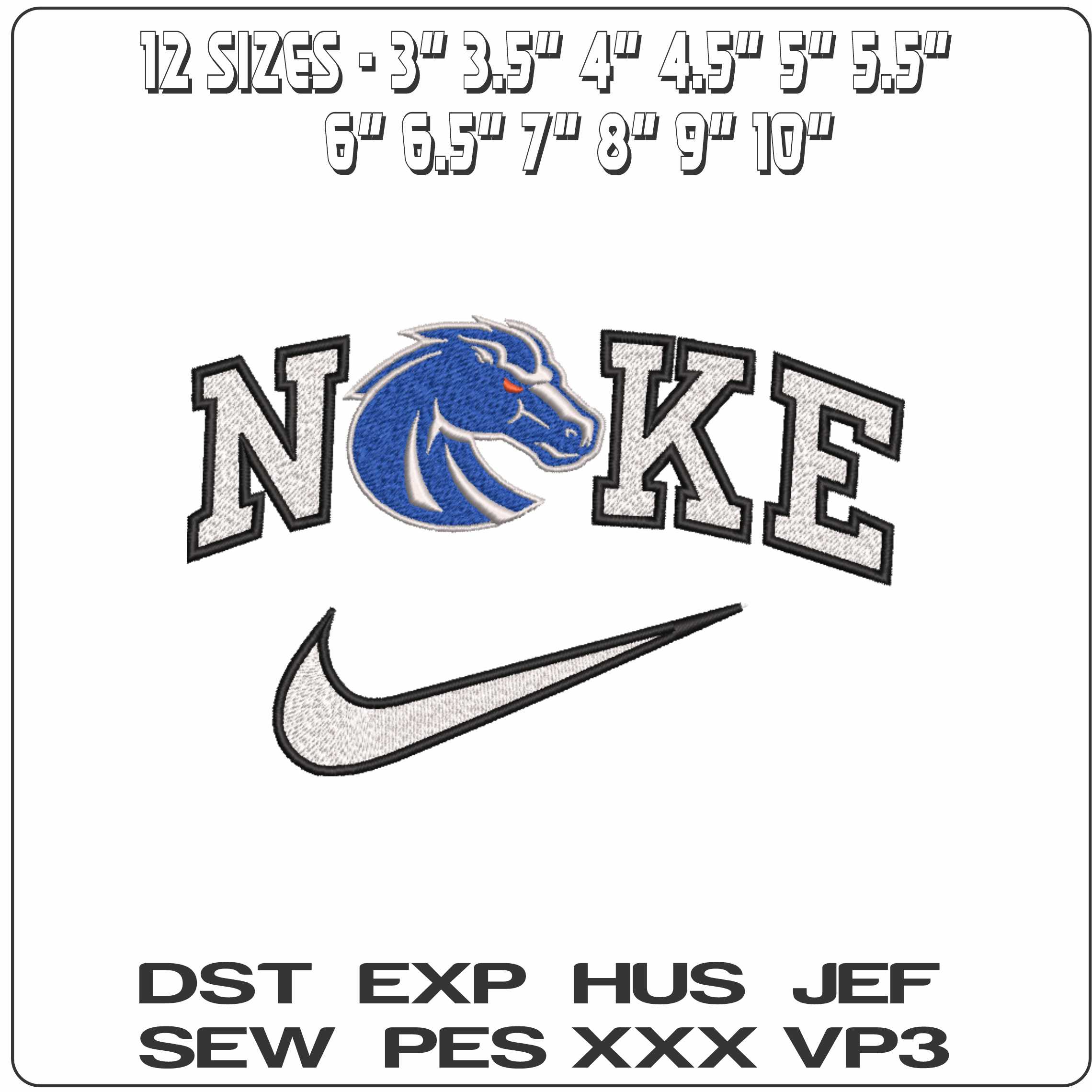 Nike Boise State Broncos Alternative  University   - Elegant embroidery design file-instant download — view 2