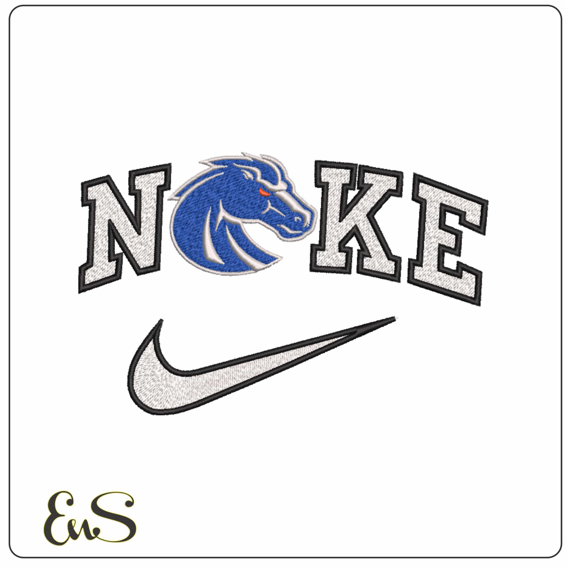 Nike Boise State Broncos Alternative  University   - Elegant embroidery design file-instant download