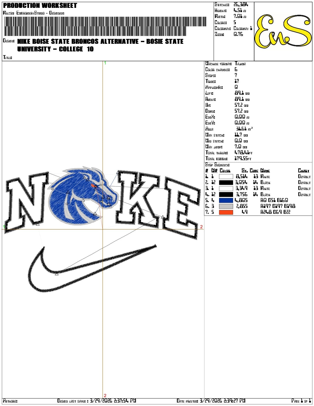 Nike Boise State Broncos Alternative  University   - Elegant embroidery design file-instant download — view 3