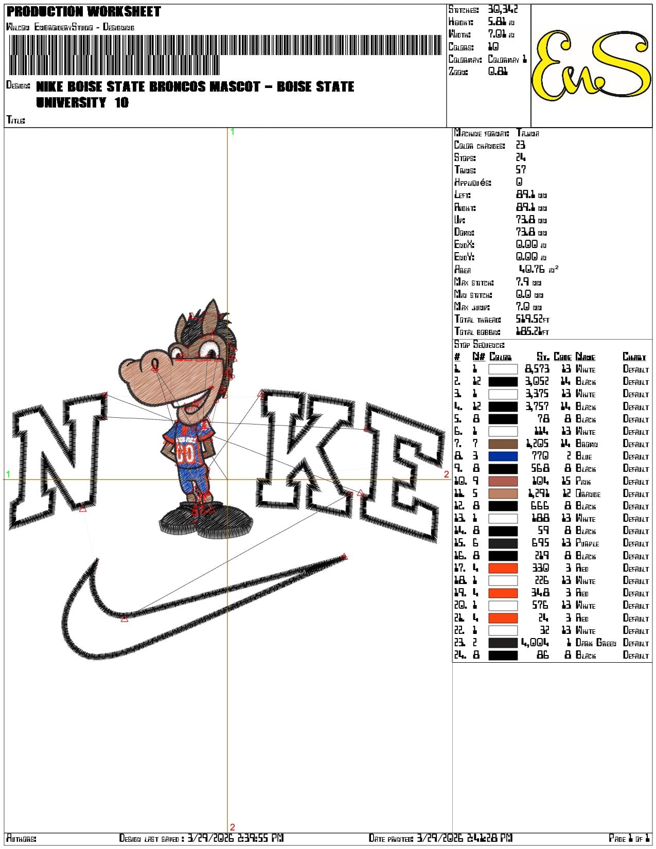 Nike Boise State Broncos Mascot Boise State University   - Elegant embroidery design file-instant download — view 3