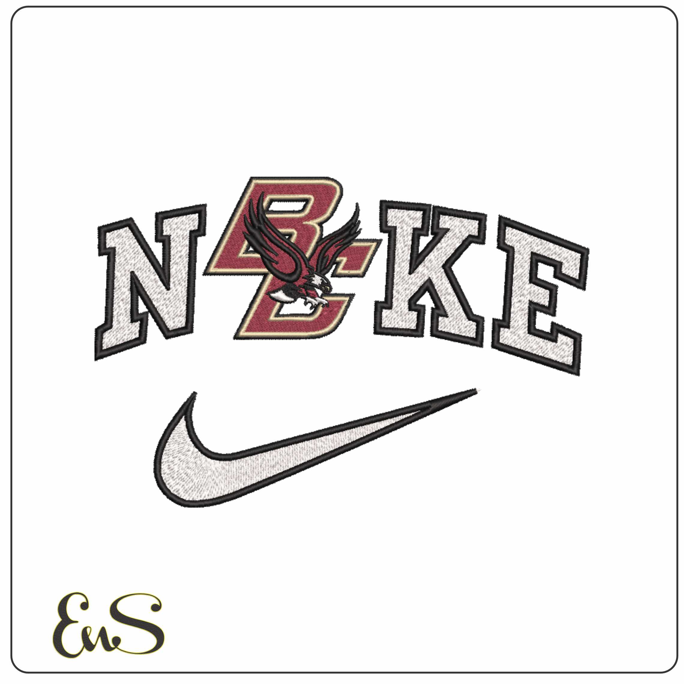 Nike Boston College Eagles 2000 on Boston College   - Elegant embroidery design file-instant download