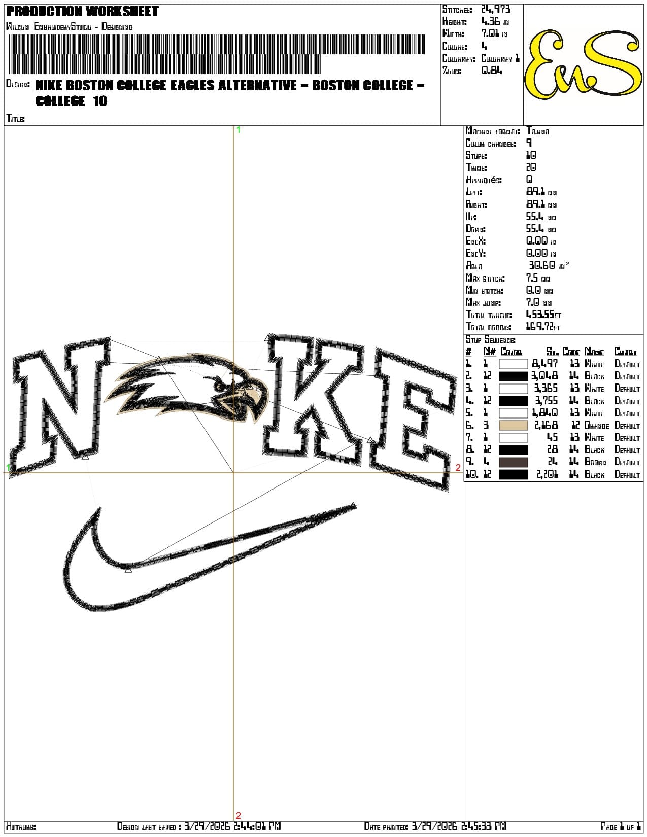 Nike Boston College Eagles Alternative Boston College   - Elegant embroidery design file-instant download — view 3