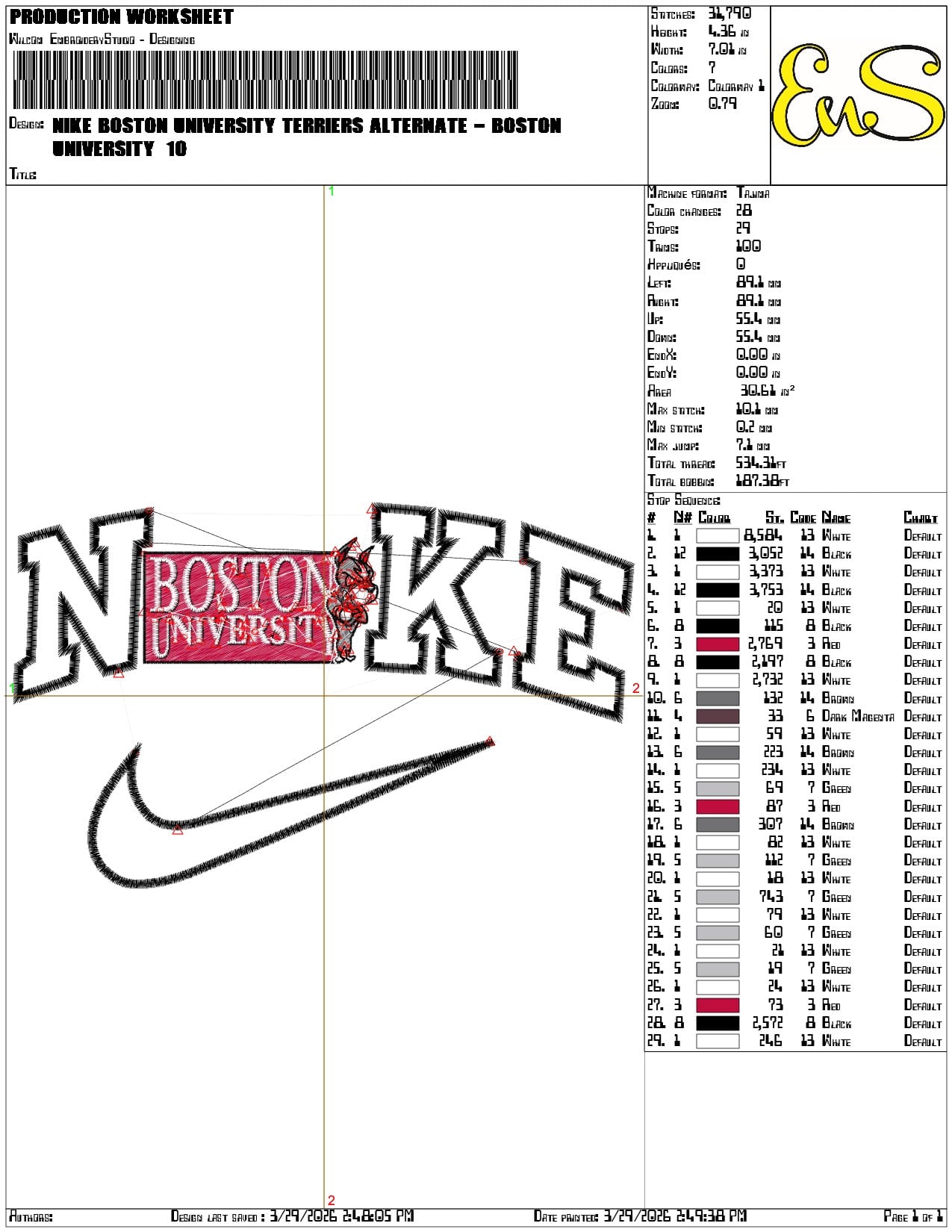 Nike Boston University Terriers Alternate Boston University   - Elegant embroidery design file-instant download — view 3