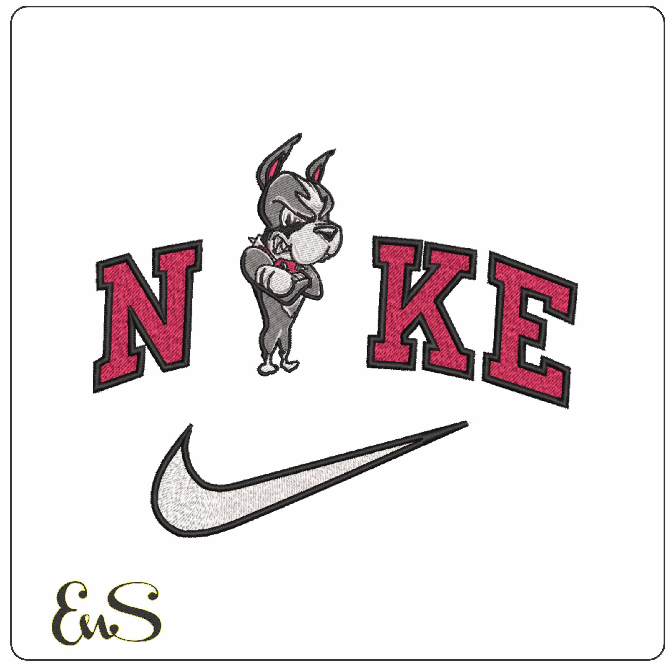 Nike Boston University Terriers Mascot Rhett Boston   - Elegant embroidery design file-instant download