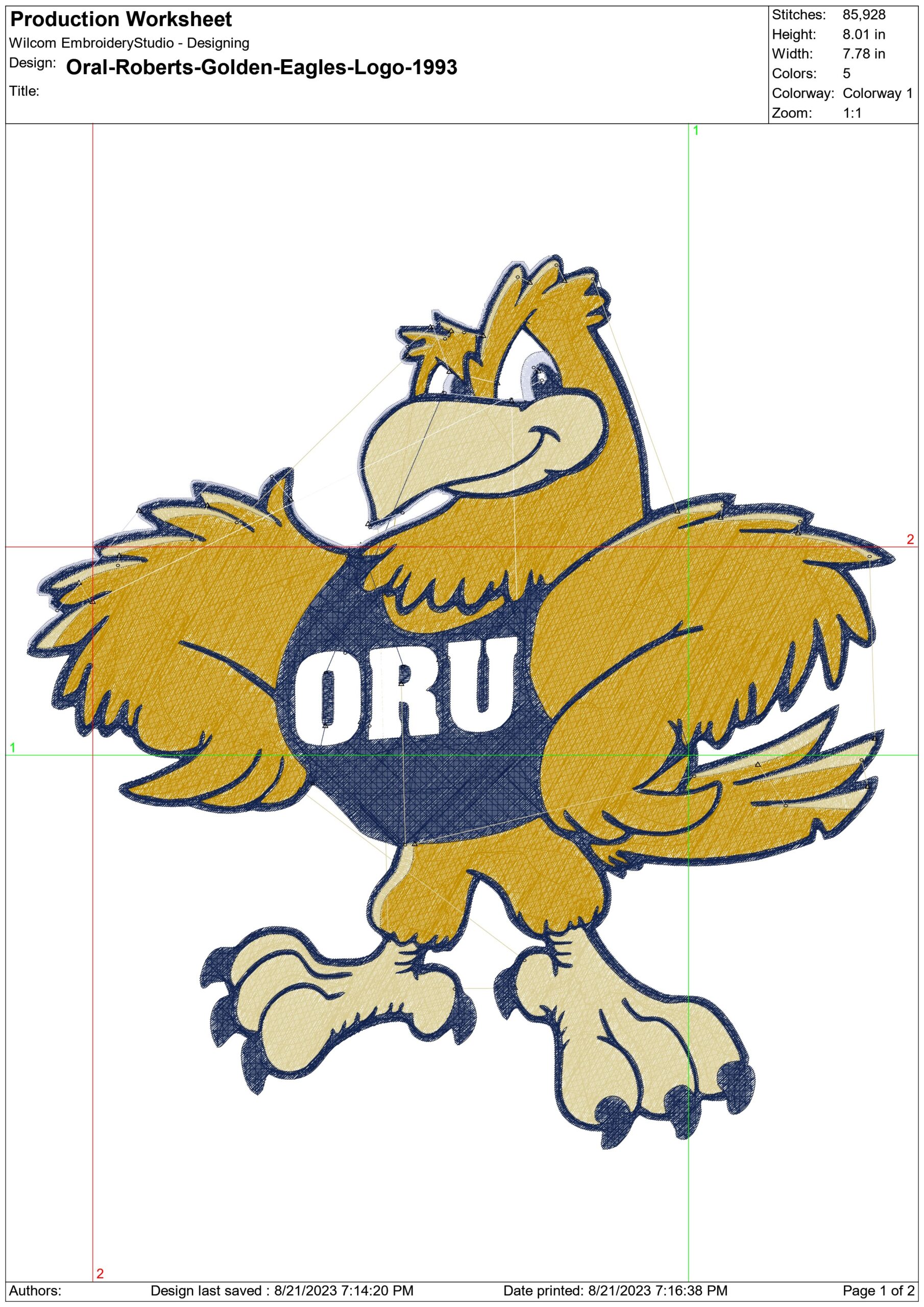 Oral Roberts Golden Eagles embroidery design -Oral Roberts Golden Eagles University, men's basketball embroidery machine pattern embroidery file - instant download — view 3