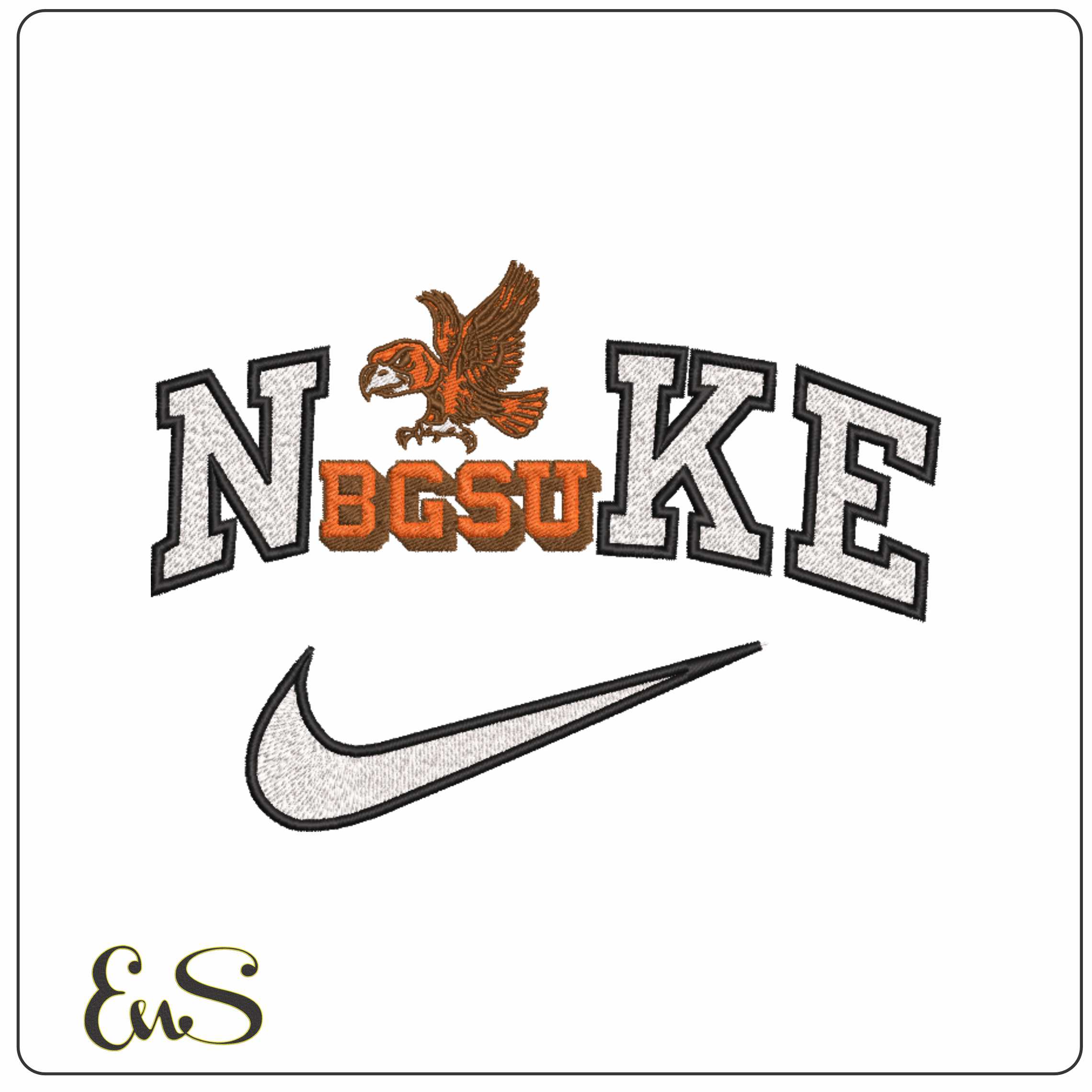 Nike Bowling Green Falcons 1964 to 1976   - Elegant embroidery design file-instant download