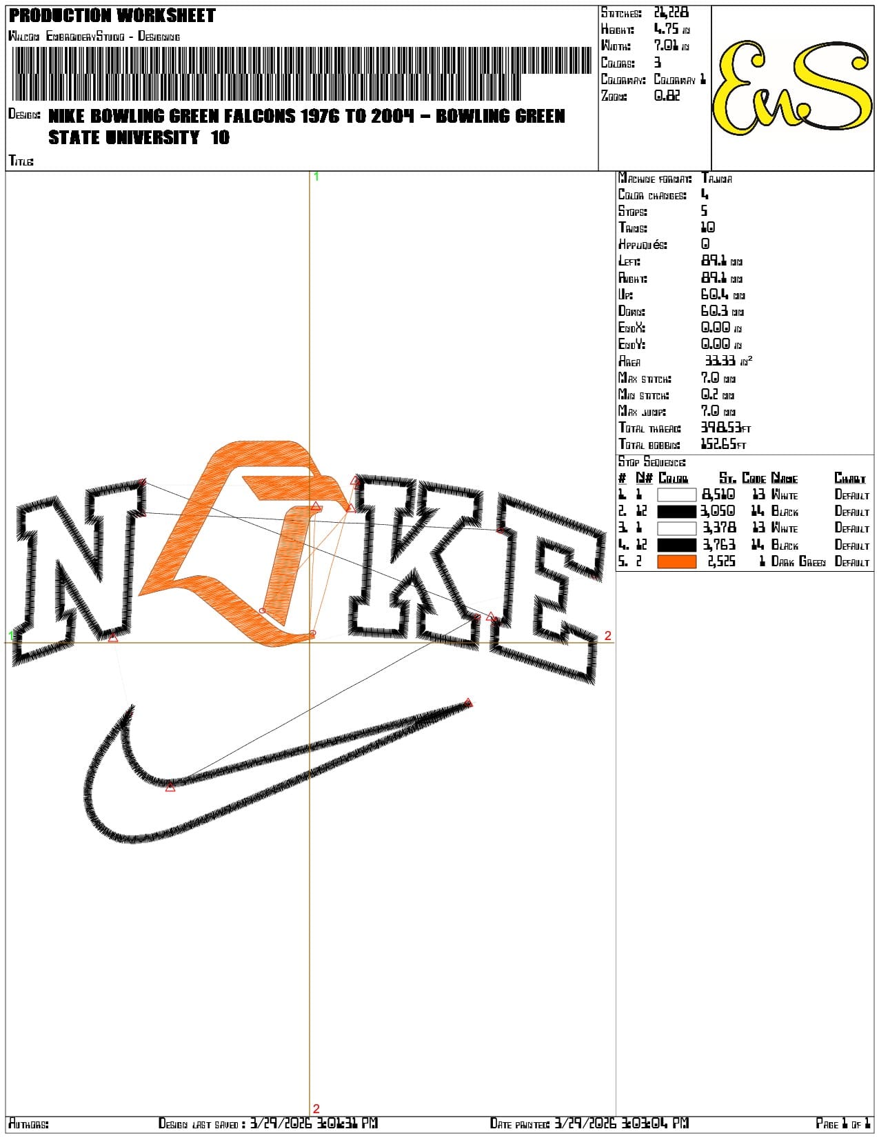 Nike Bowling Green Falcons 1976 to 2004  State University   - Elegant embroidery design file-instant download — view 3