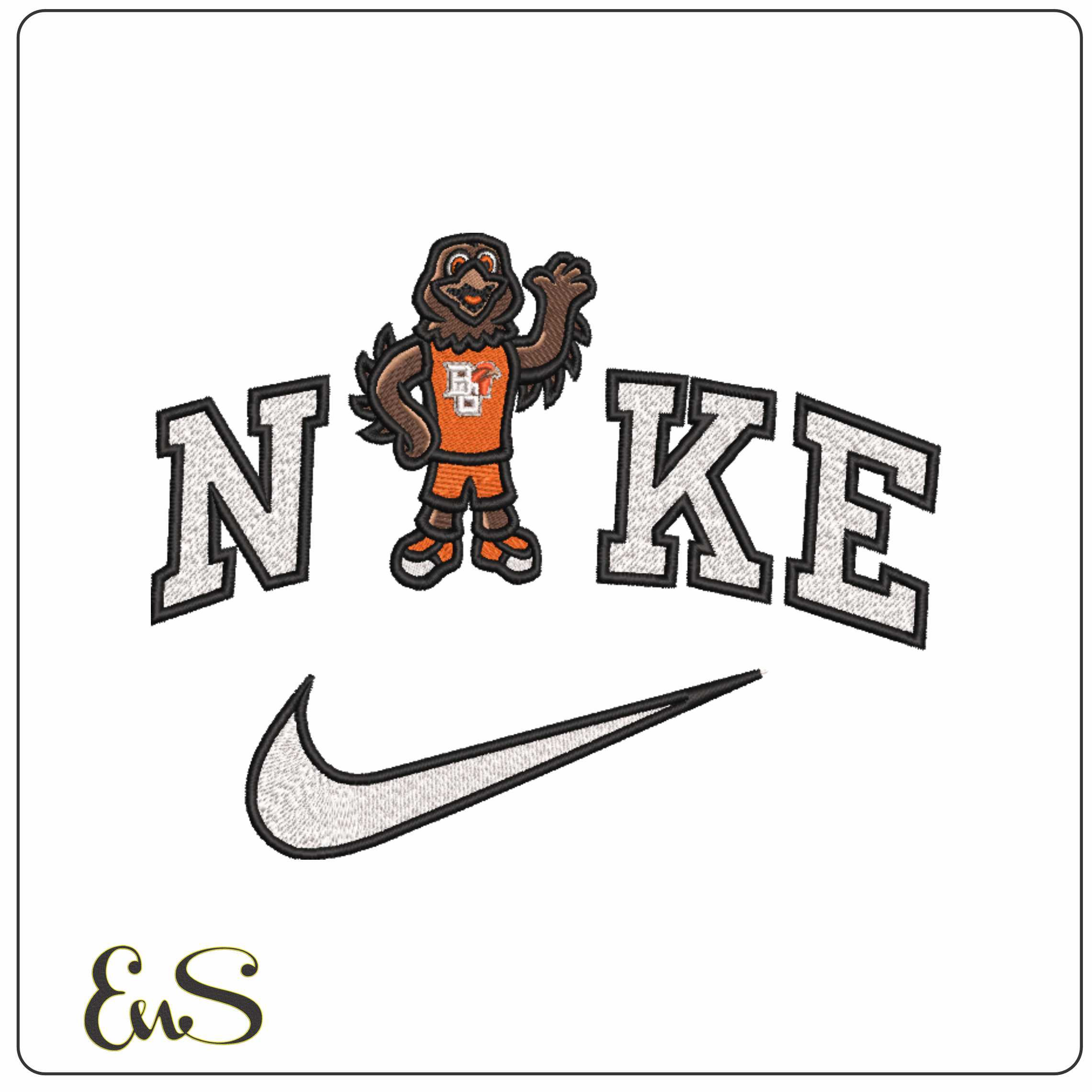 Nike Bowling Green Falcons Mascot  State University   - Elegant embroidery design file-instant download