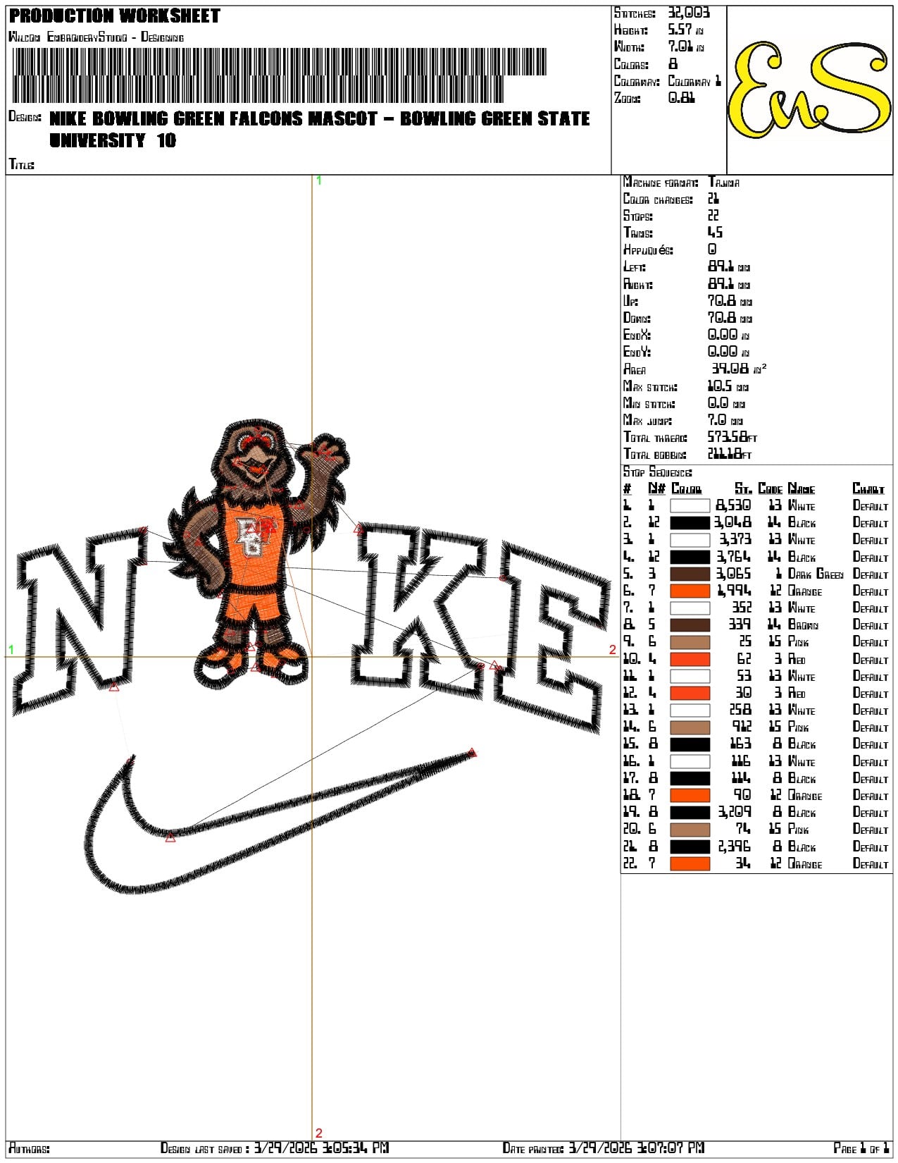 Nike Bowling Green Falcons Mascot  State University   - Elegant embroidery design file-instant download — view 3