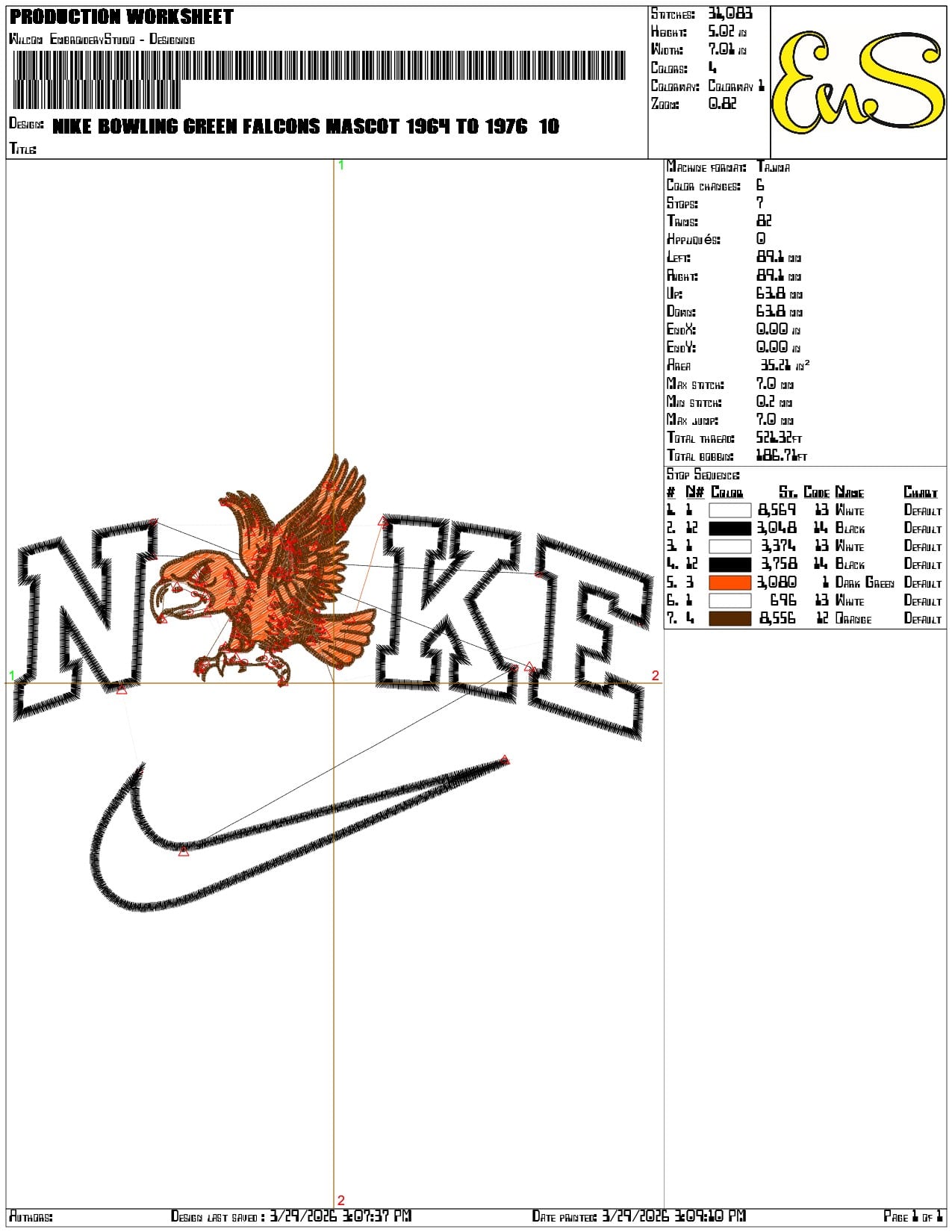 Nike Bowling Green Falcons Mascot 1964 to 1976   - Elegant embroidery design file-instant download — view 3