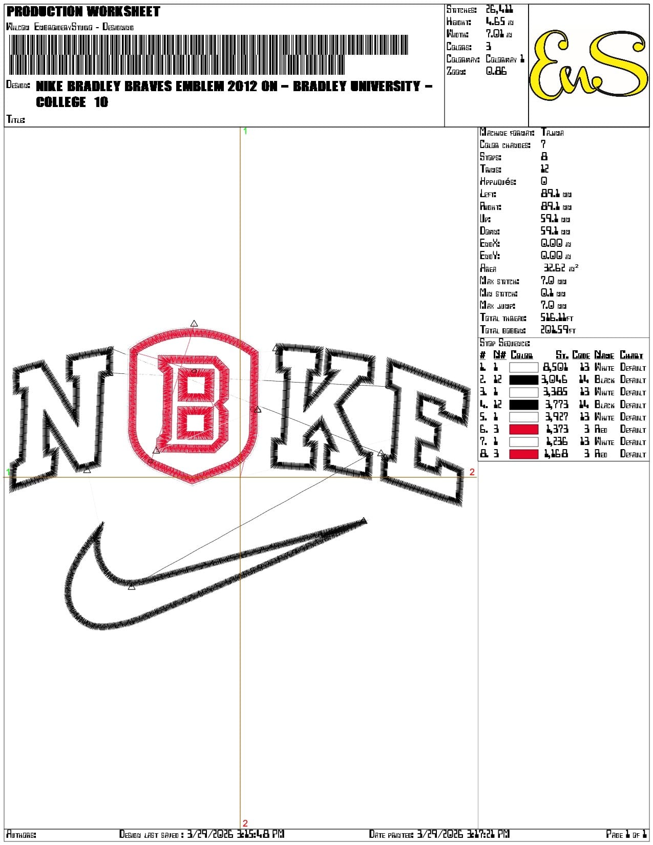 Nike Bradley Braves emblem 2012 on Bradley University    - Elegant embroidery design file-instant download — view 3
