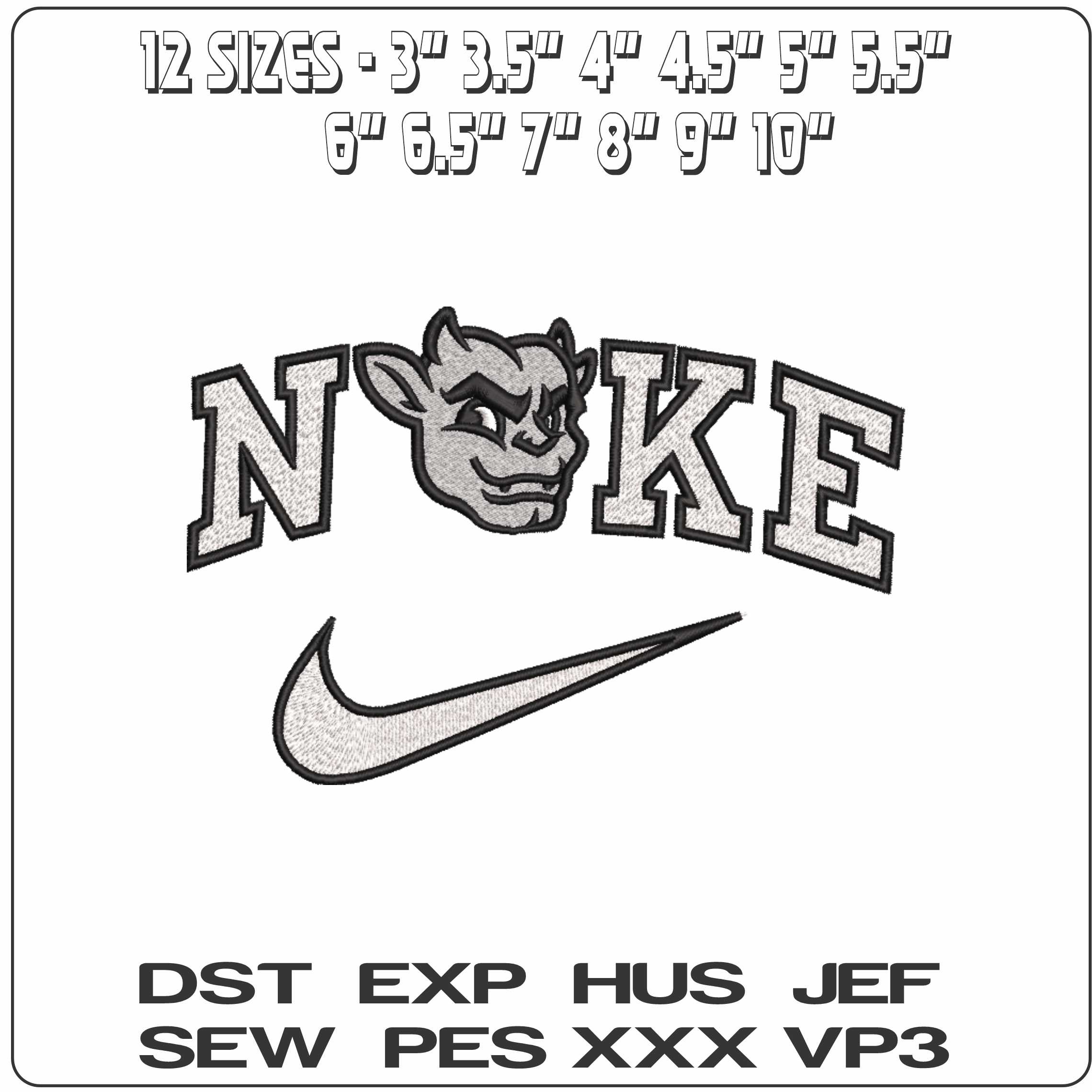 Nike Bradley Braves Mascot Bradley University    - Elegant embroidery design file-instant download — view 2