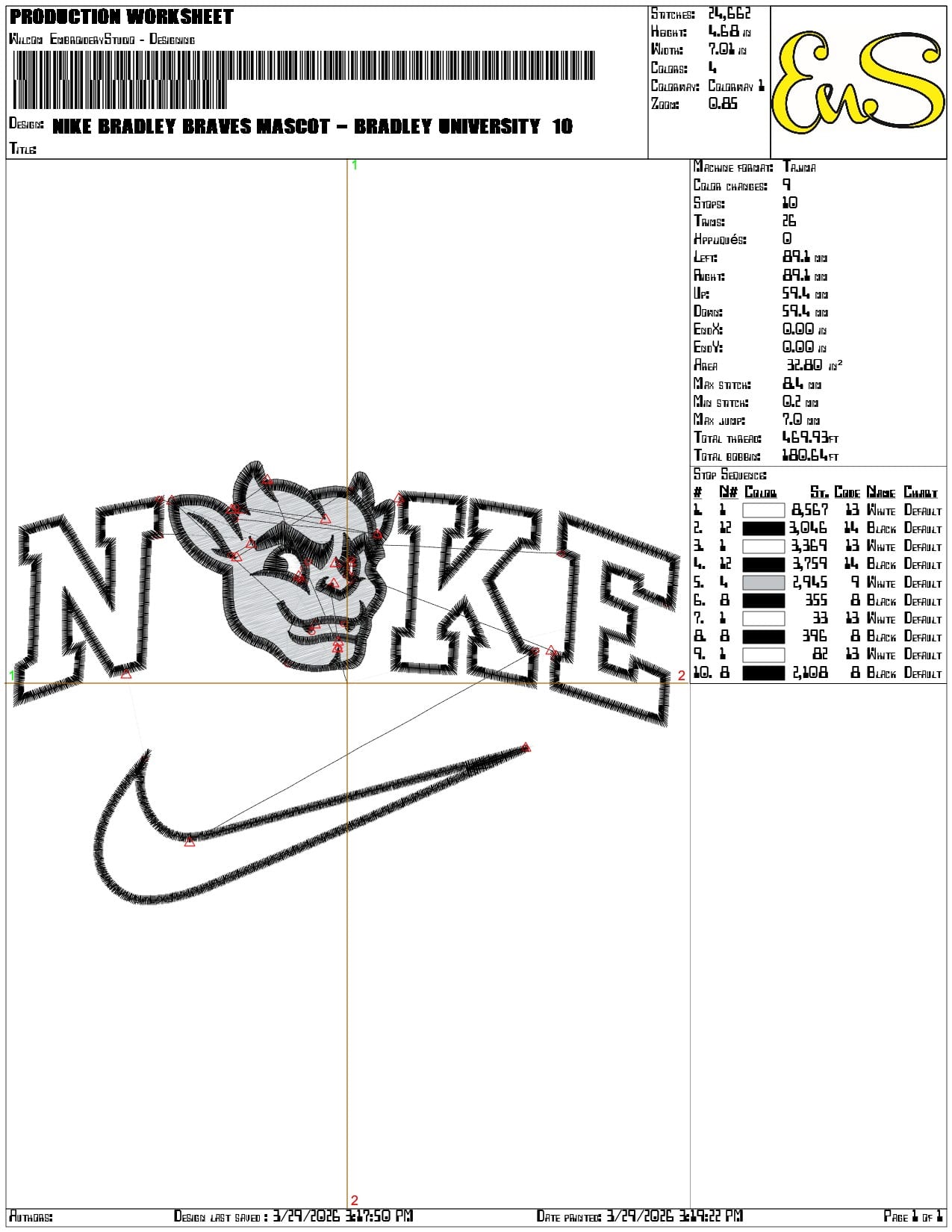 Nike Bradley Braves Mascot Bradley University    - Elegant embroidery design file-instant download — view 3