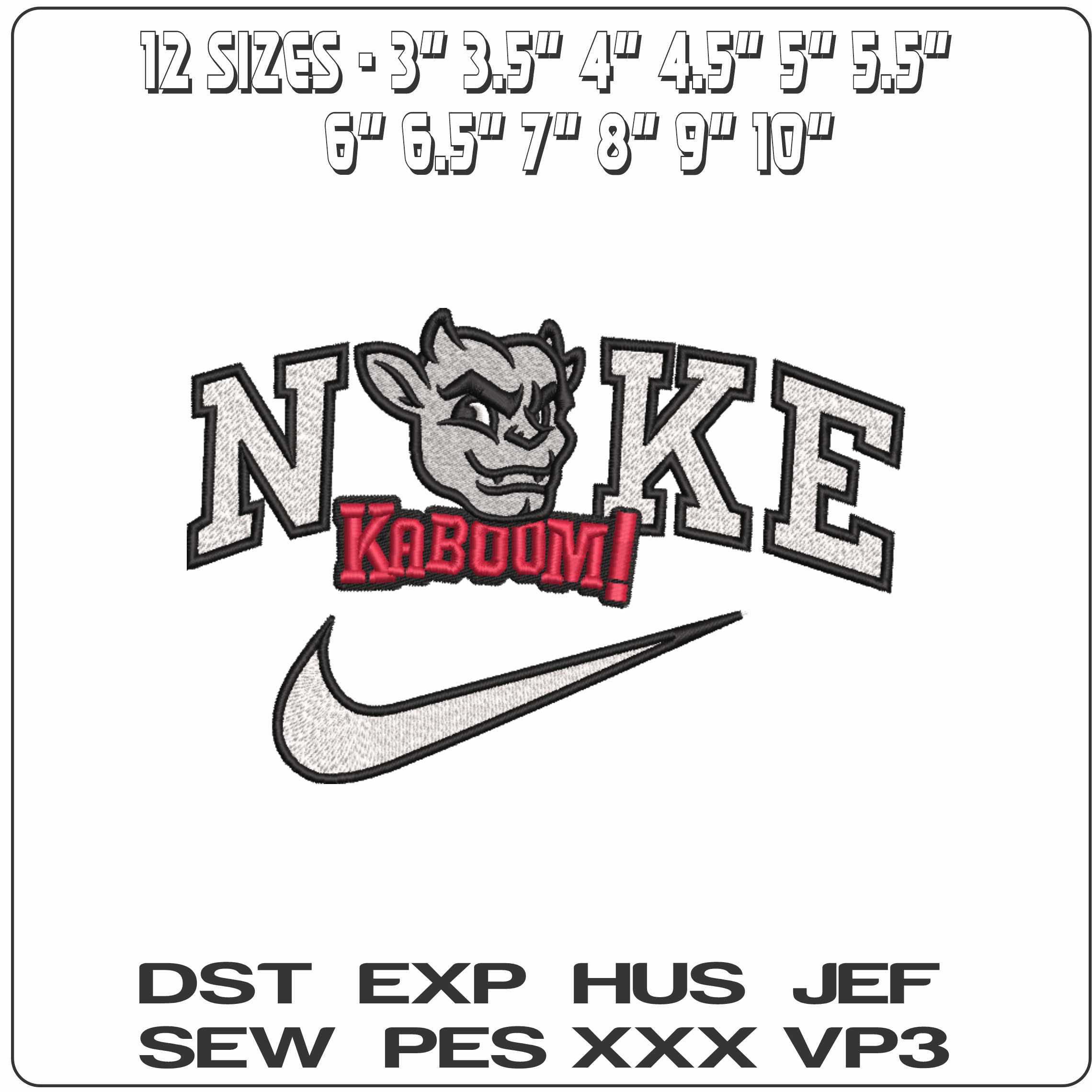 Nike Bradley Braves Mascot Kaboom Bradley University    - Elegant embroidery design file-instant download — view 2