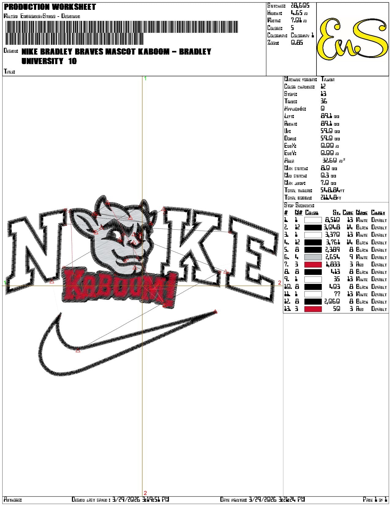 Nike Bradley Braves Mascot Kaboom Bradley University    - Elegant embroidery design file-instant download — view 3