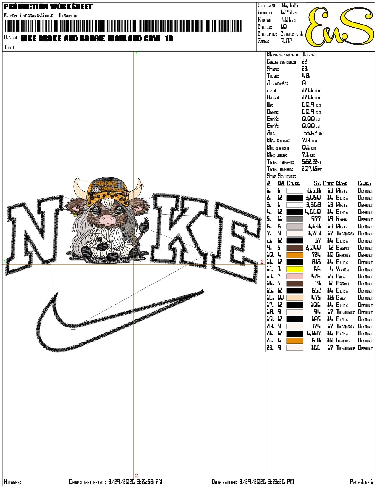 Nike Broke and Bougie Highland Cow    - Elegant embroidery design file-instant download — view 3
