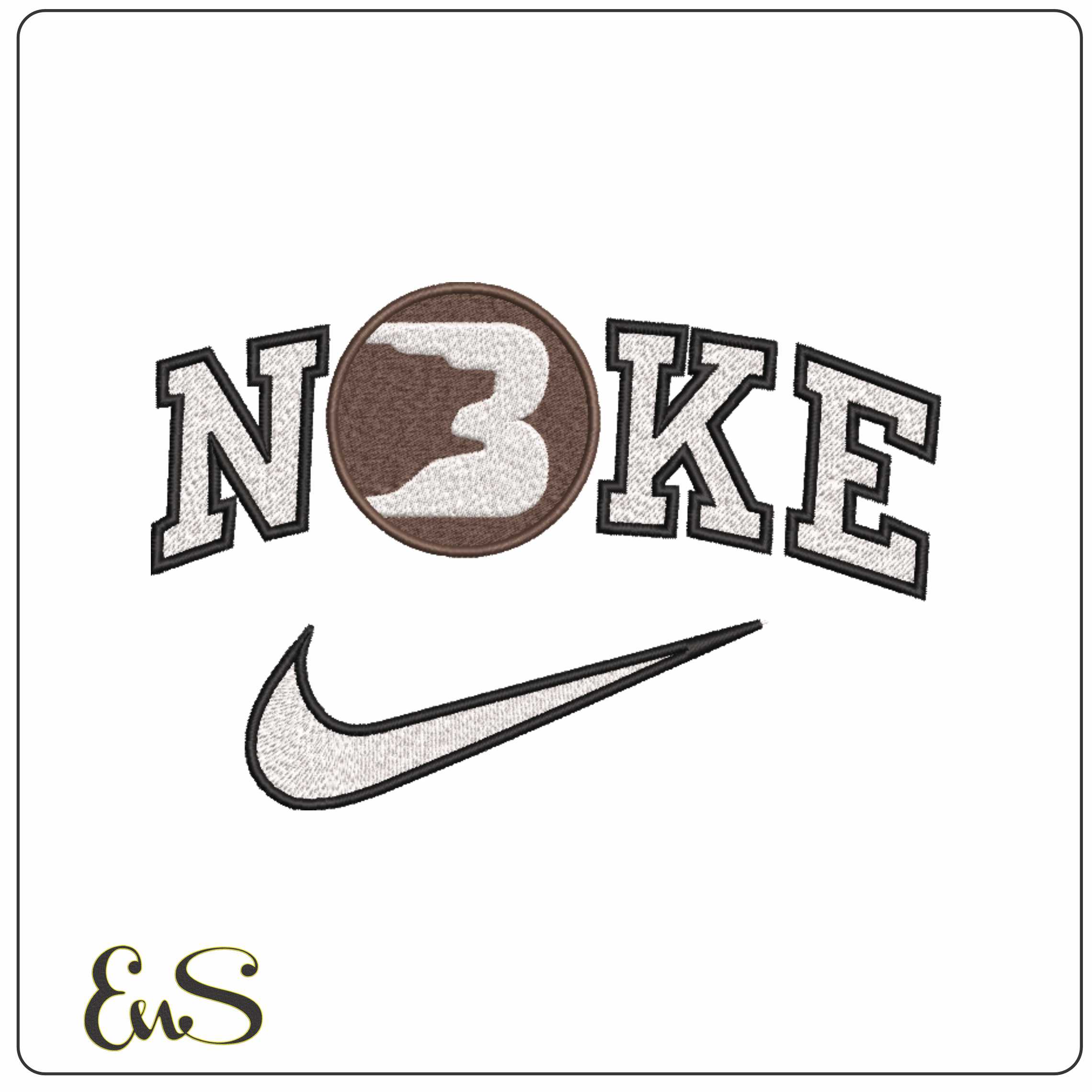 Nike Brown Bears 1973 1978 Brown University    - Elegant embroidery design file-instant download