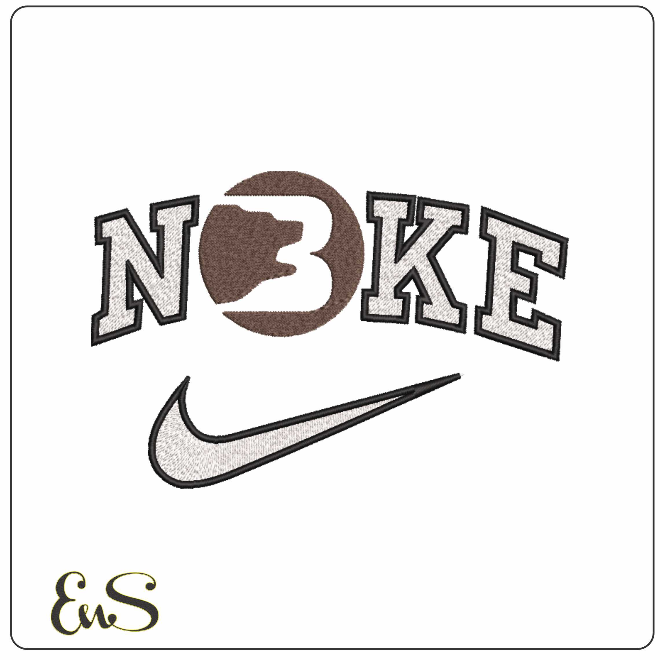 Nike Brown Bears 1973 1978 No Background Brown University    - Elegant embroidery design file-instant download