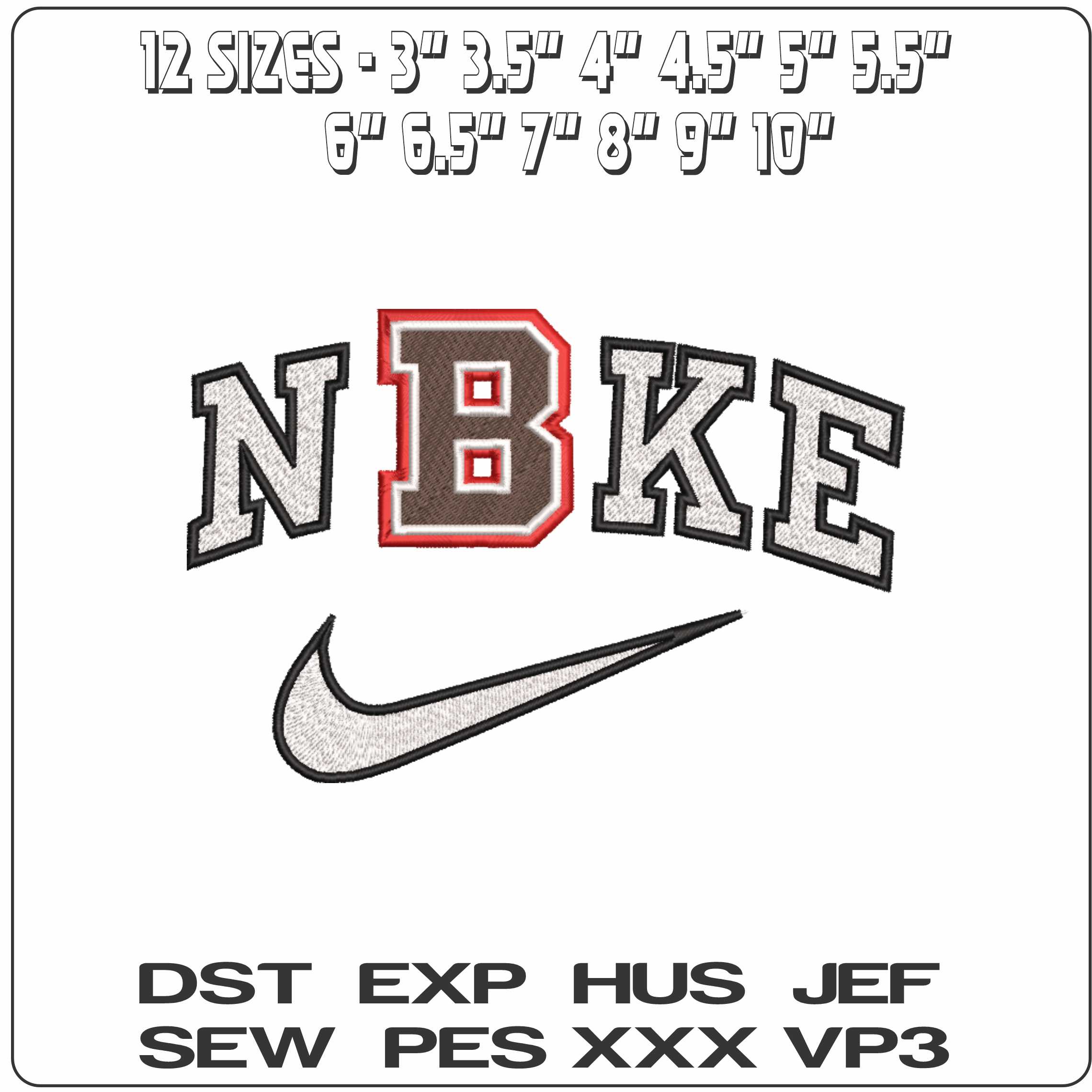Nike Brown Bears 2022 on Brown University    - Elegant embroidery design file-instant download — view 2