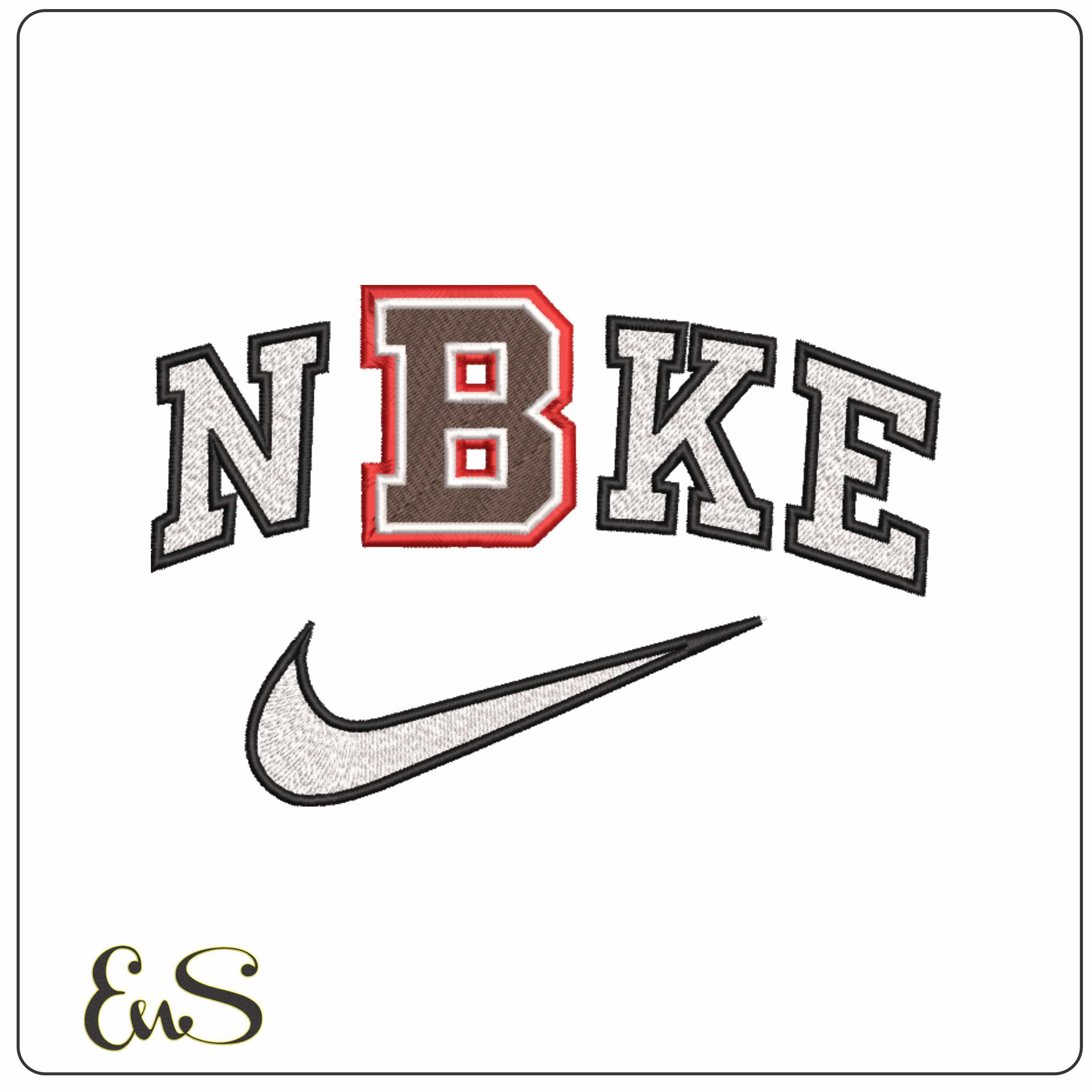 Nike Brown Bears 2022 on Brown University    - Elegant embroidery design file-instant download