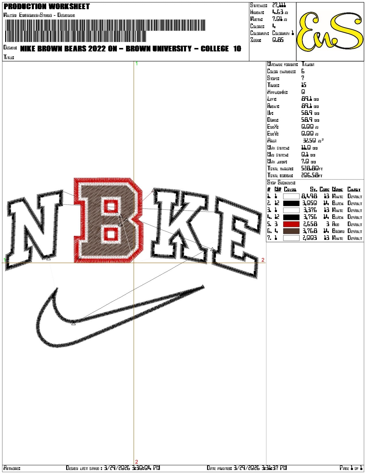 Nike Brown Bears 2022 on Brown University    - Elegant embroidery design file-instant download — view 3