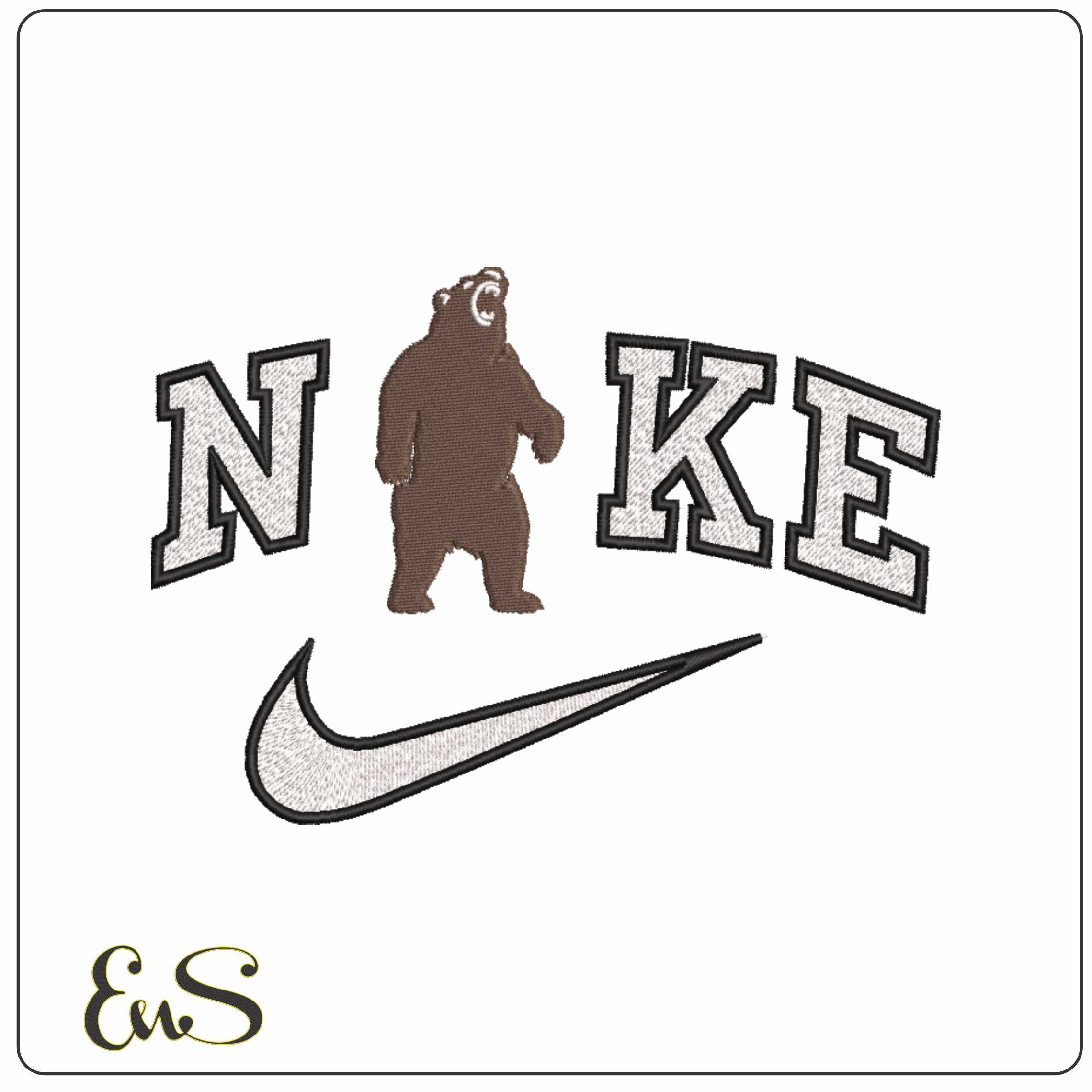 Nike Brown Bears Secondary Logo Brown University    - Elegant embroidery design file-instant download