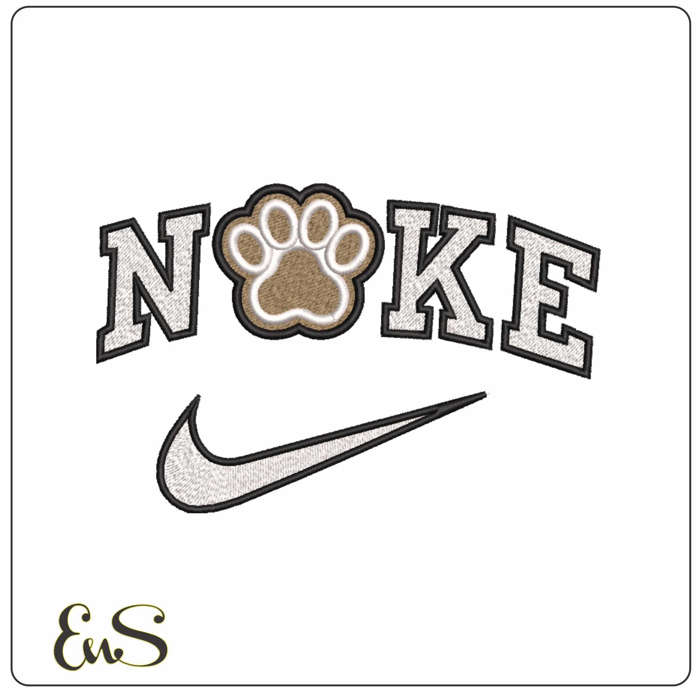 Nike Bryant Bulldog Paw Alternative Bryant University    - Elegant embroidery design file-instant download
