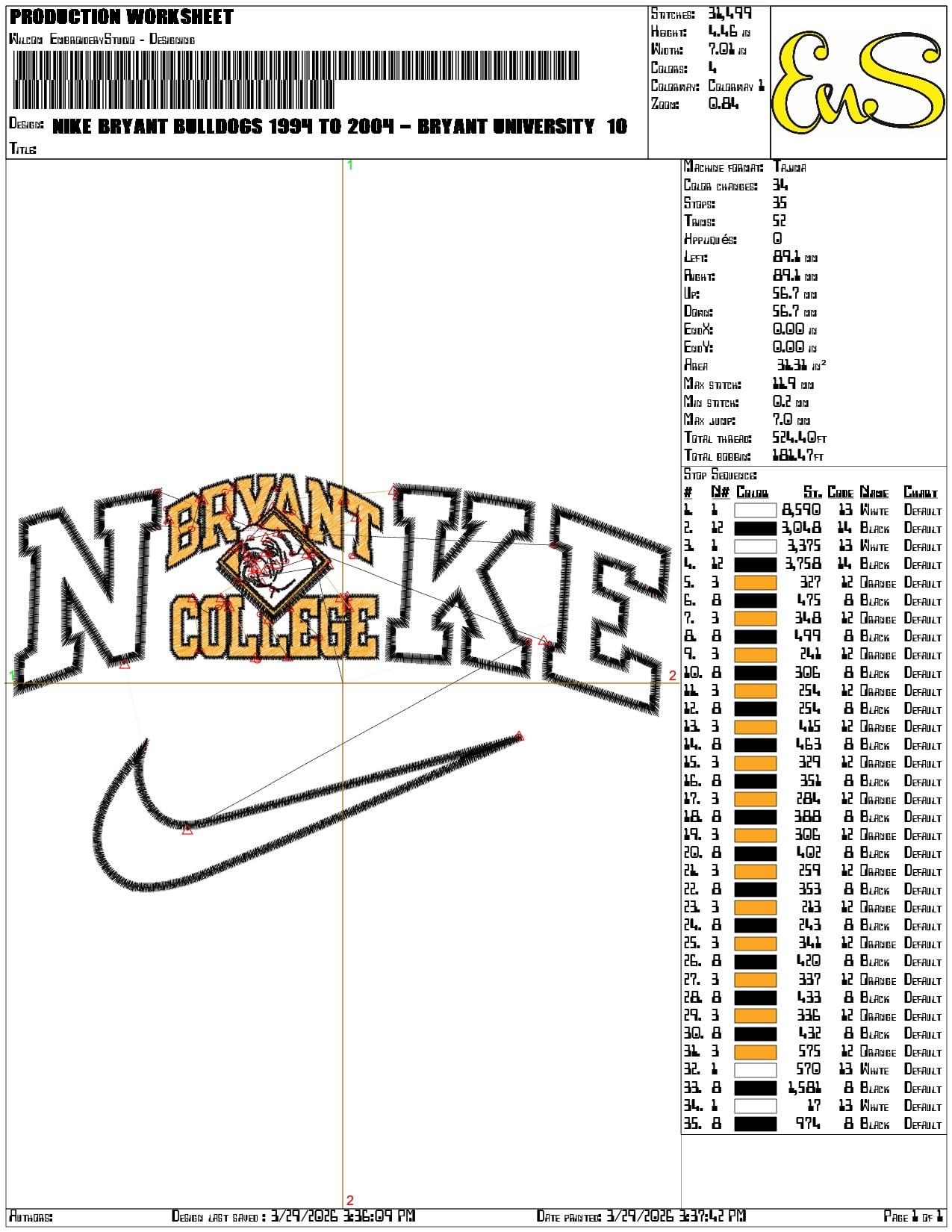 Nike Bryant Bulldogs 1994 to 2004 Bryant University    - Elegant embroidery design file-instant download — view 3