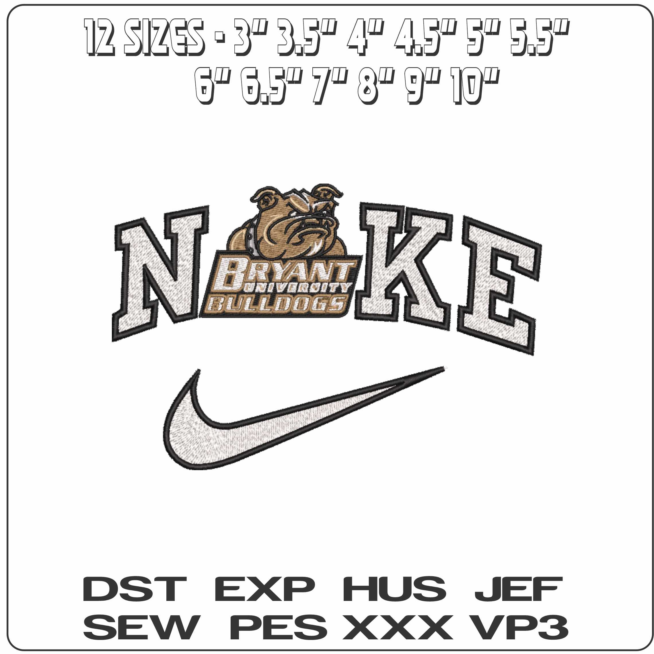 Nike Bryant Bulldogs 2004 on Bryant University    - Elegant embroidery design file-instant download — view 2