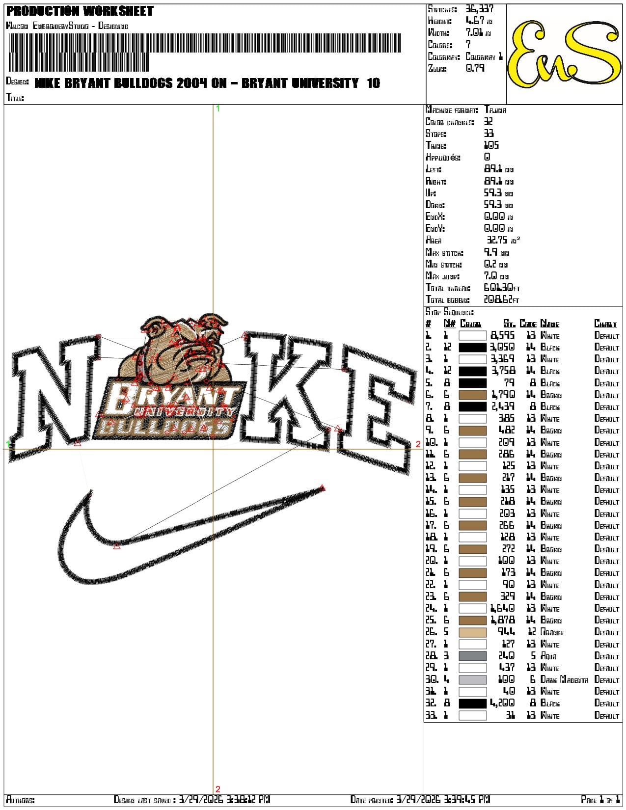 Nike Bryant Bulldogs 2004 on Bryant University    - Elegant embroidery design file-instant download — view 3