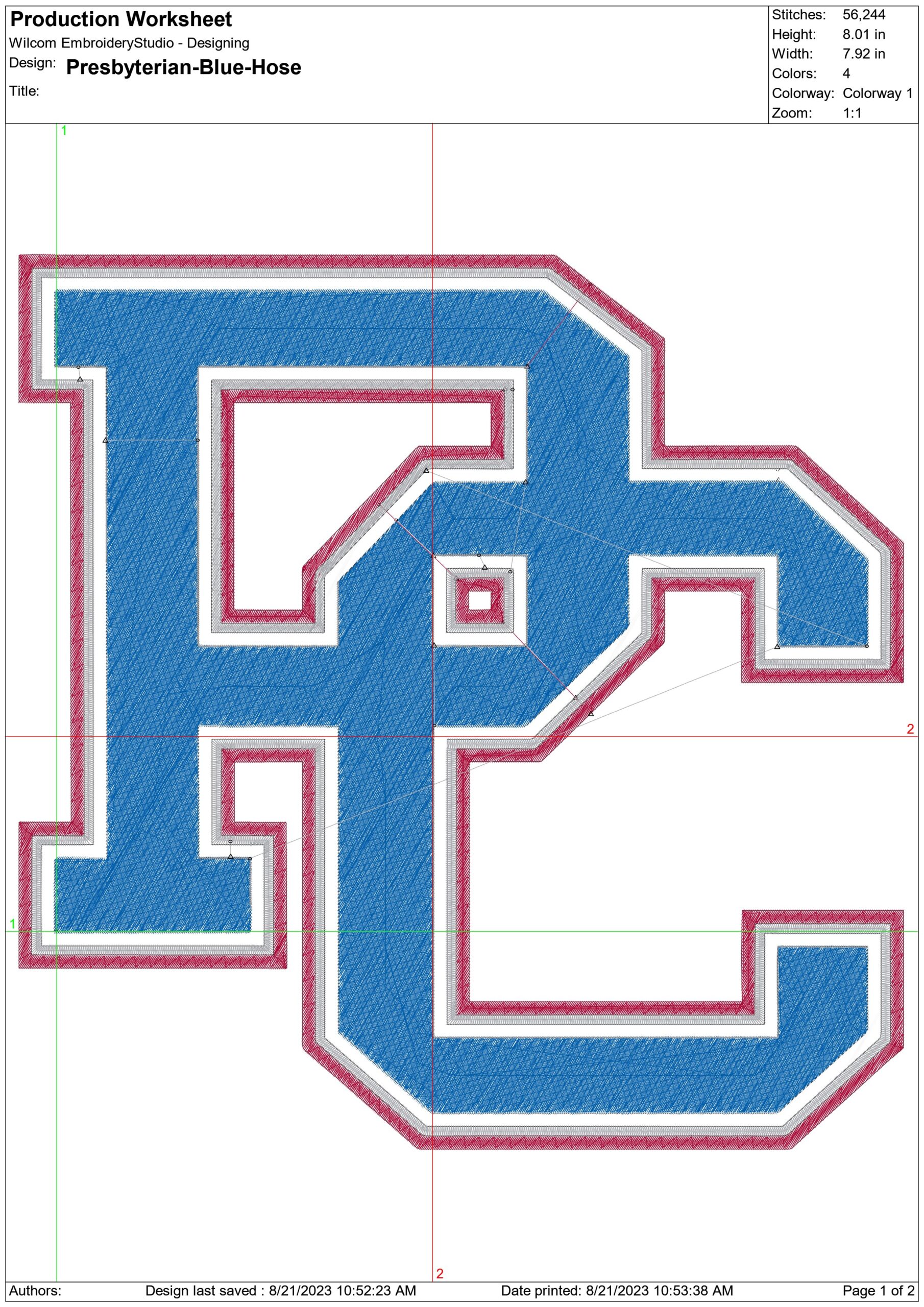 Presbyterian Blue Hose embroidery design -Presbyterian Blue Hose University, men's football embroidery machine pattern embroidery file - instant download — view 2