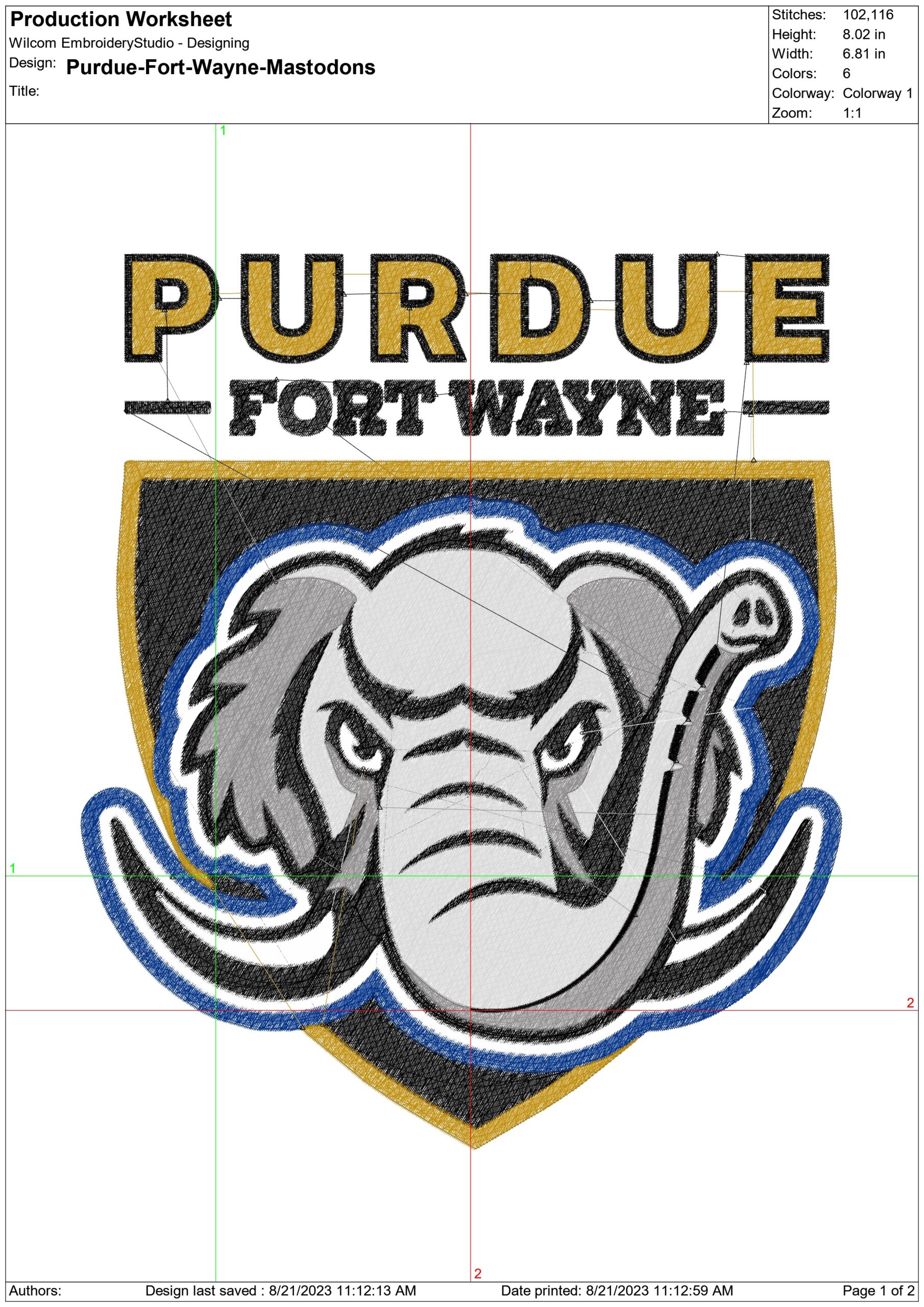 Purdue Fort Wayne Mastodons embroidery design -Purdue Fort Wayne Mastodons University men's basketball embroidery machine pattern embroidery file - instant download — view 2