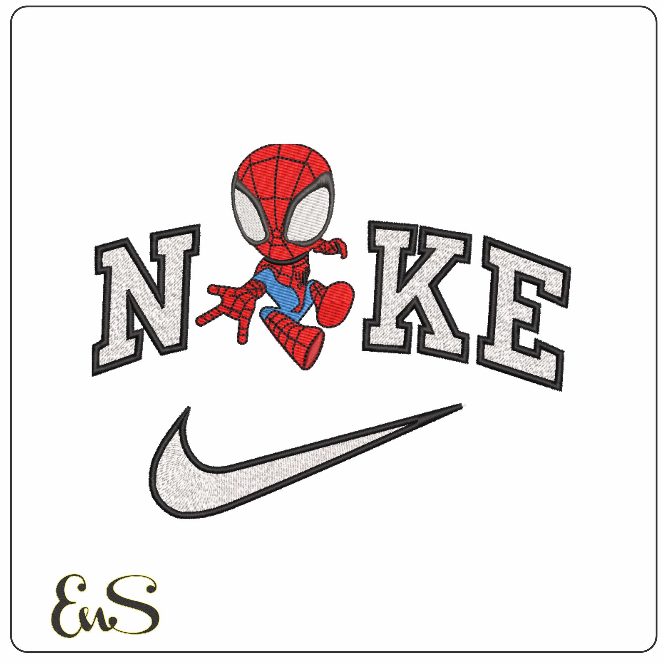 Nike Chibi Spidey Spiderman Marvel Comics     - Elegant embroidery design file-instant download