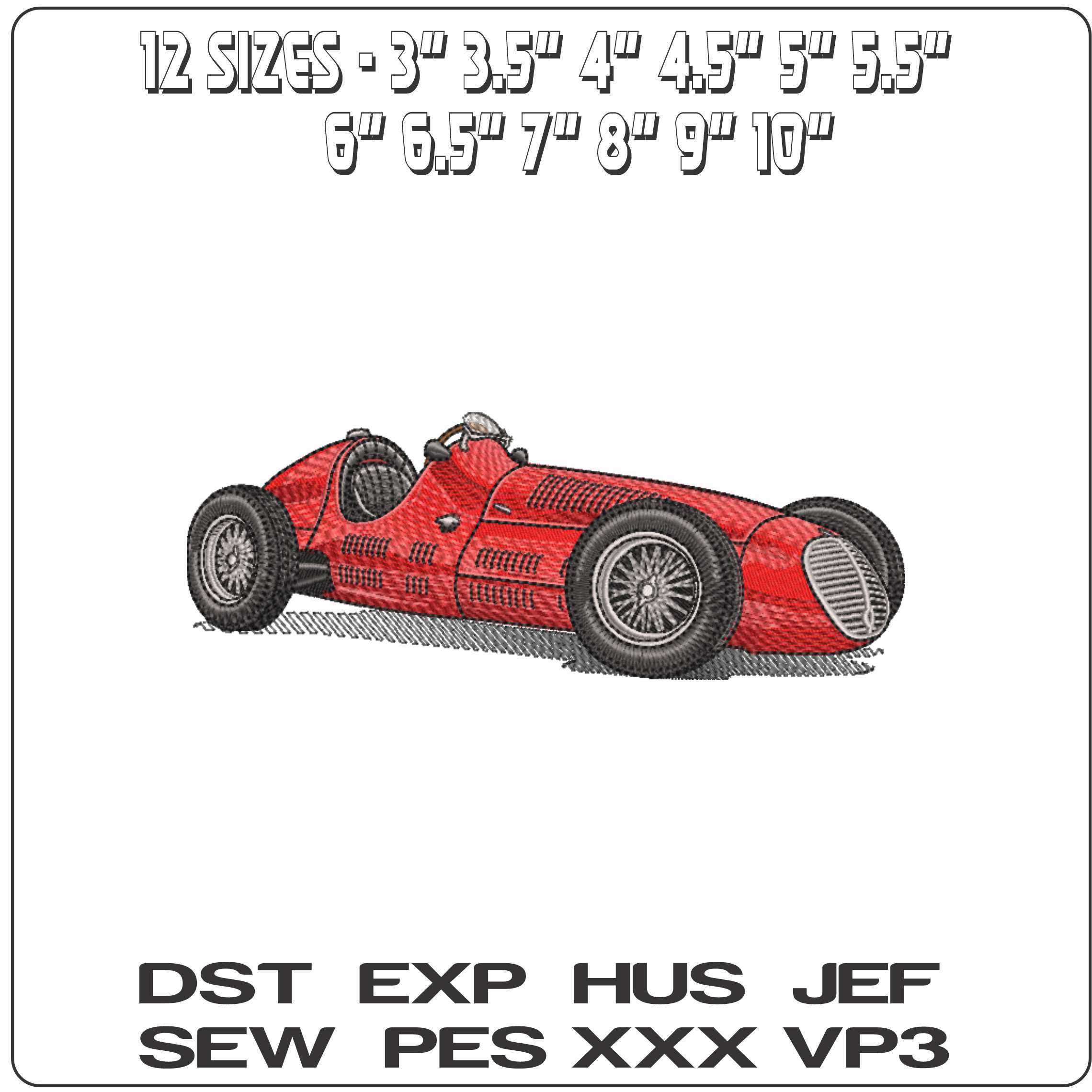 1948 Formula 1 Maserati 4CLT 48     - Elegant embroidery design file-instant download — view 2