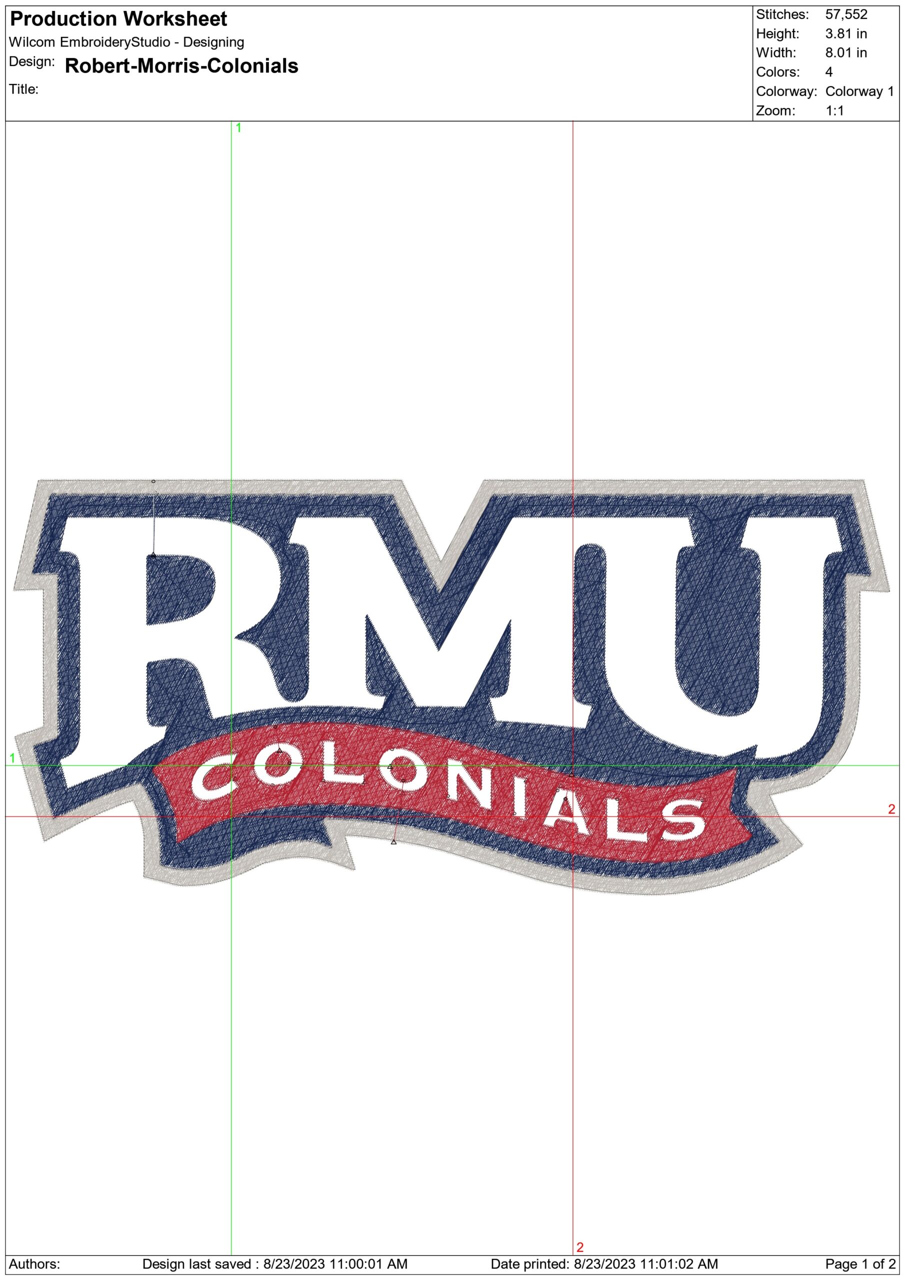Robert Morris Colonials embroidery design - Robert Morris Colonials University men's football embroidery machine pattern embroidery file - instant download — view 2